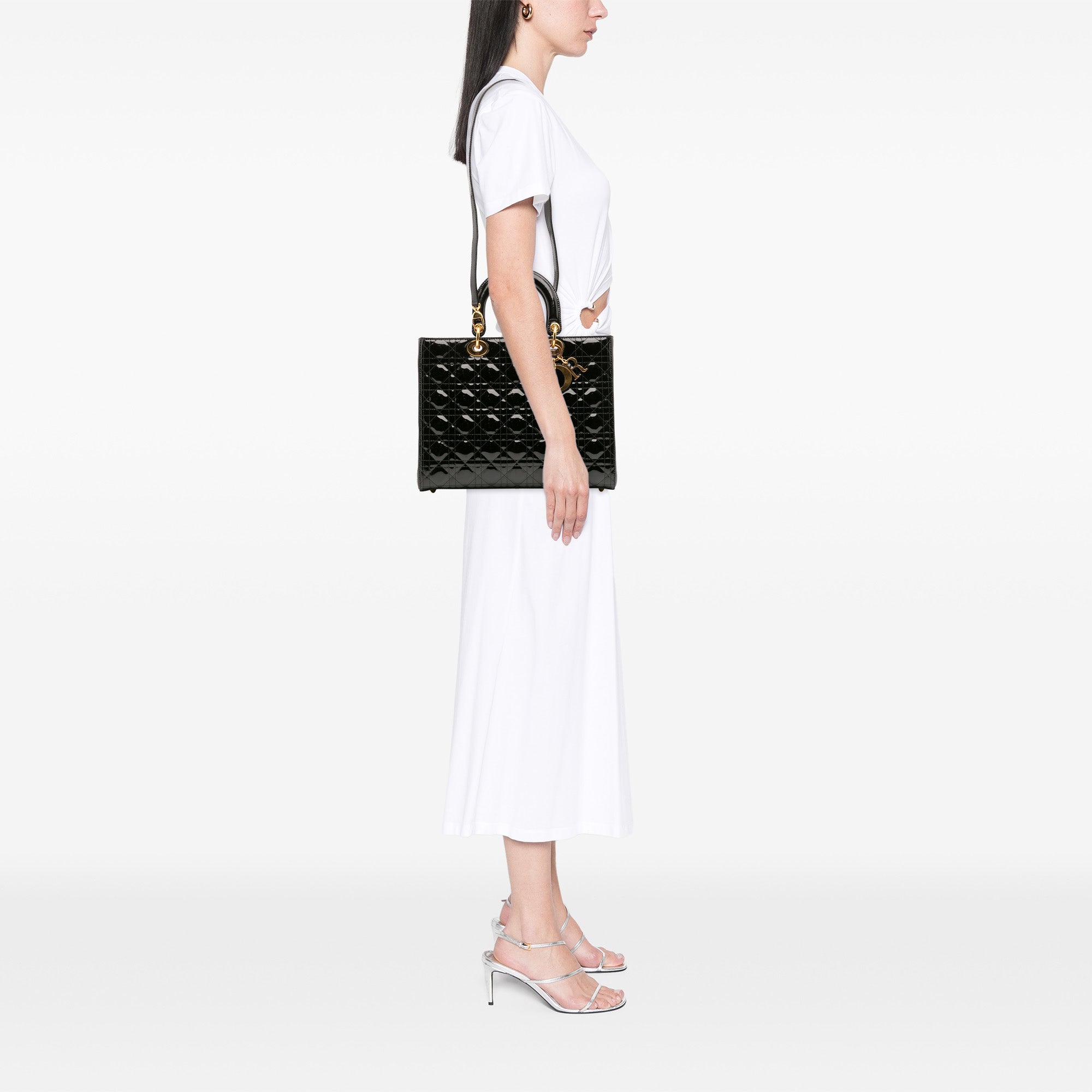 Dior Large Patent Cannage Lady Dior - image 10