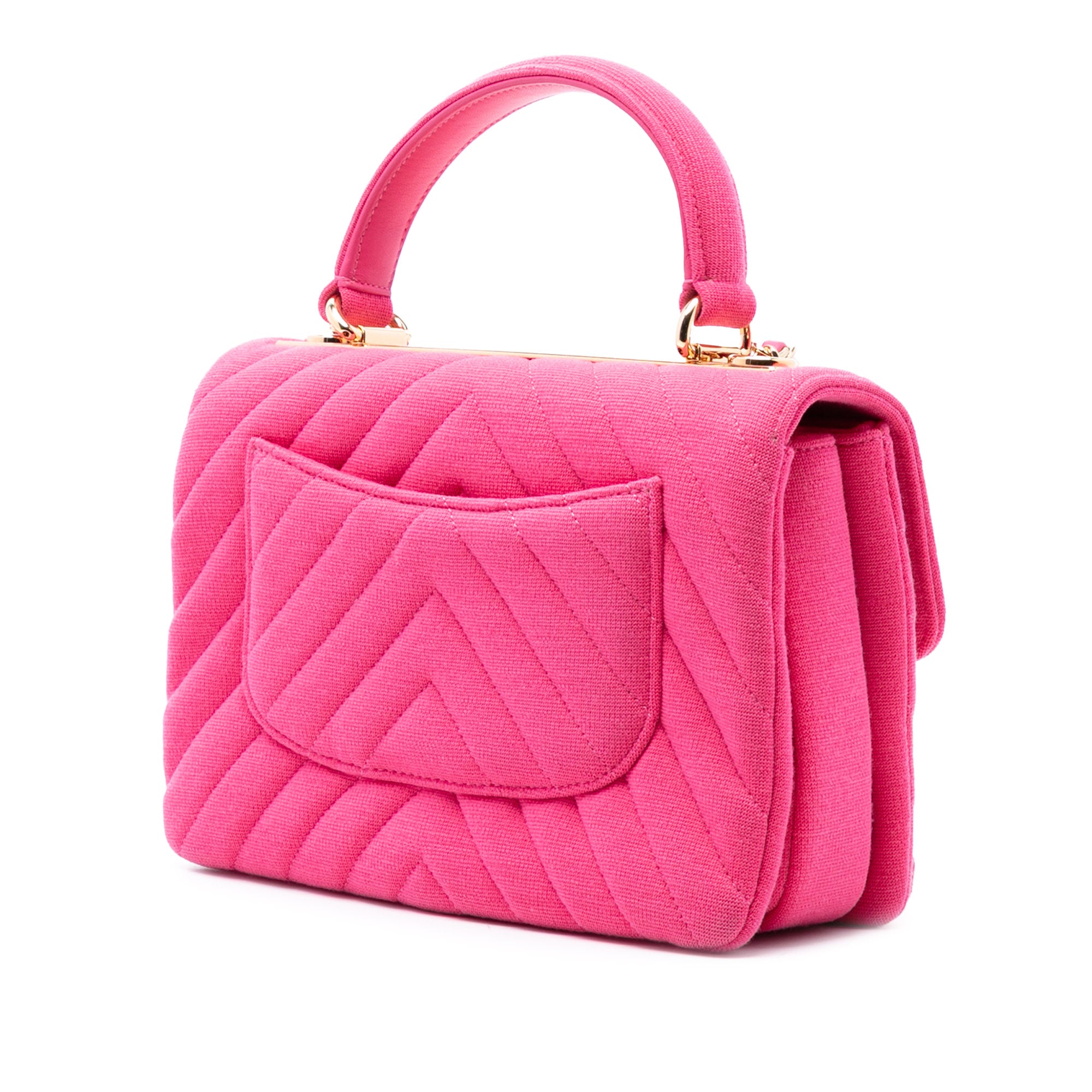 Chanel Small Chevron Jersey Trendy CC Top Handle Flap - image 2