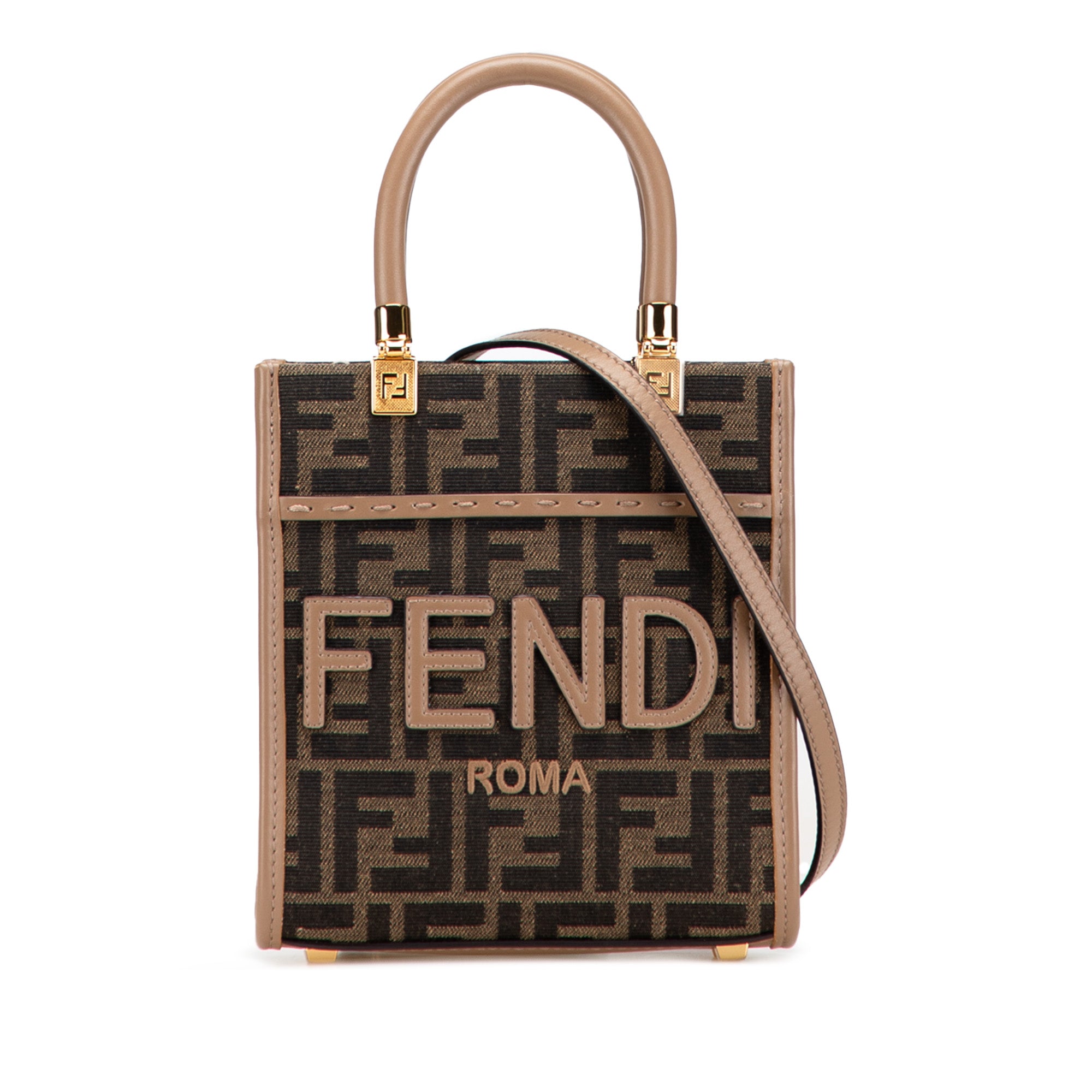 Fendi Mini Zucca Canvas Sunshine Shopper Tote - image 1