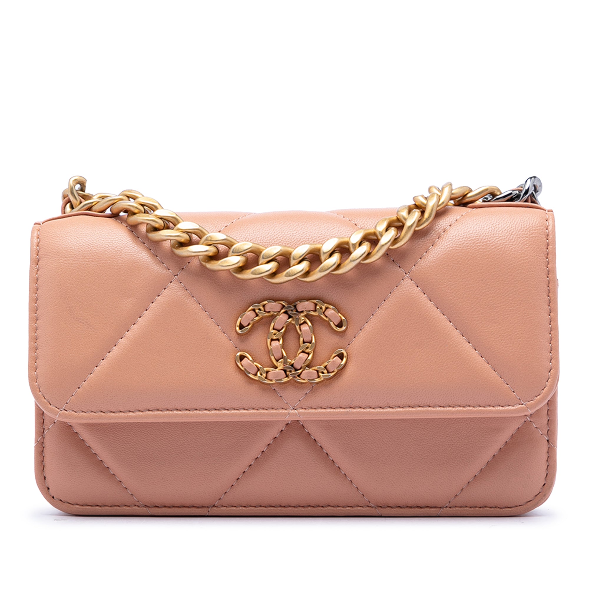 Chanel Quilted Lambskin 19 Clutch with Chain - image 1