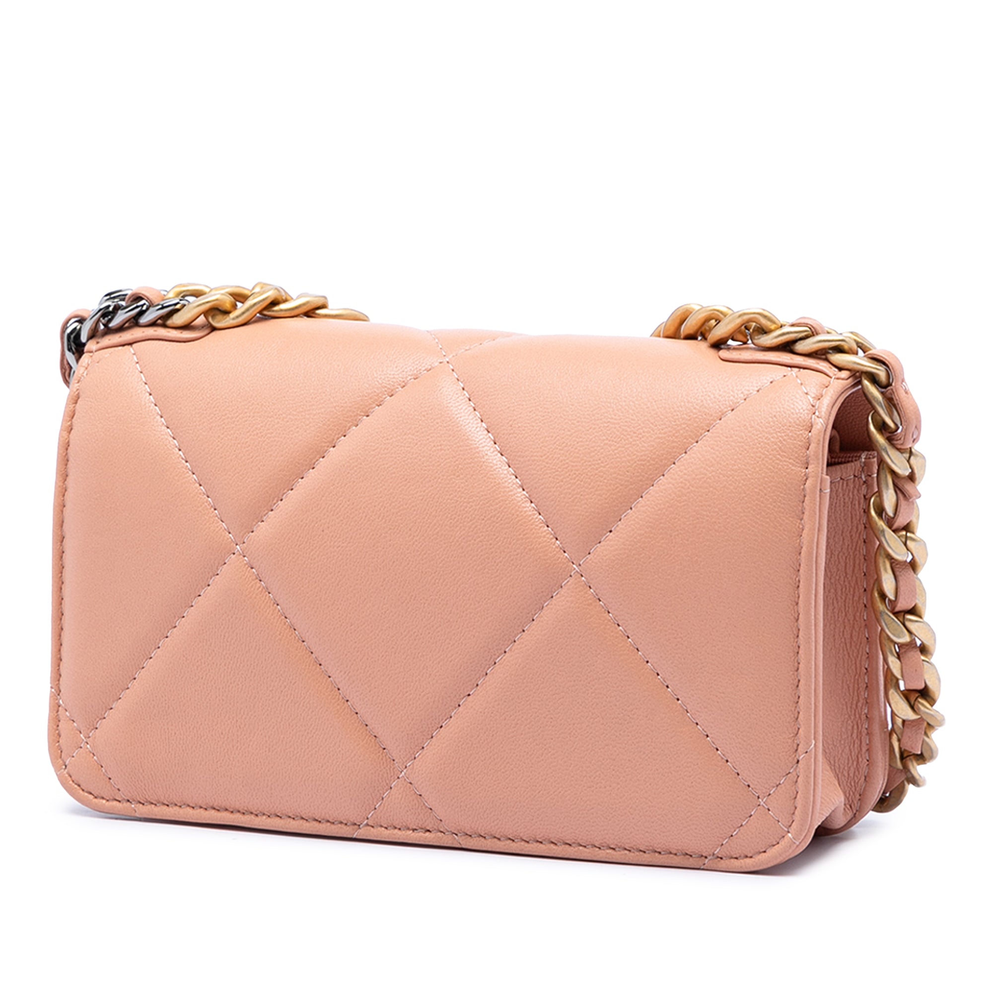 Chanel Quilted Lambskin 19 Clutch with Chain - image 2