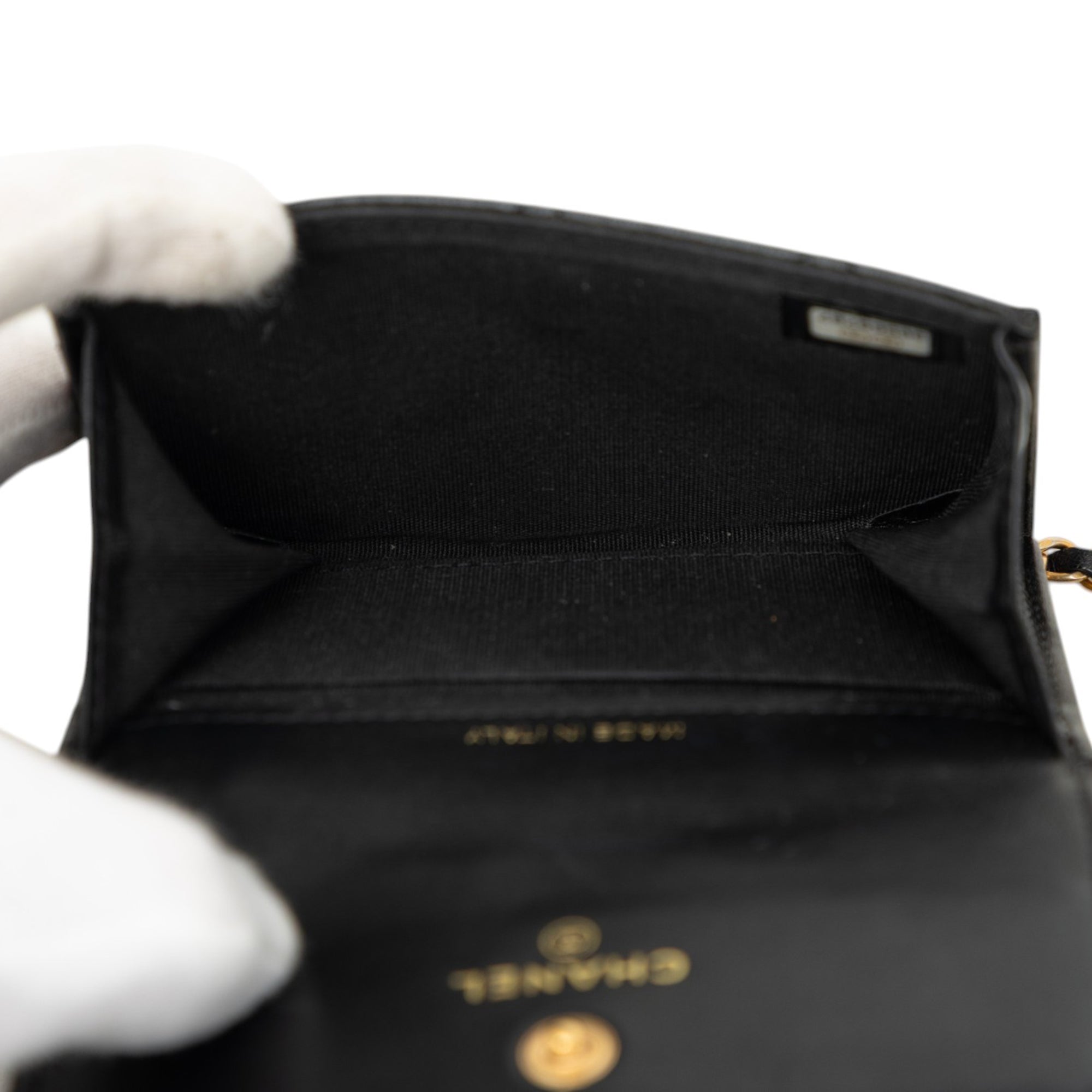 Chanel CC Quilted Lambskin Card Holder On Chain - image 4