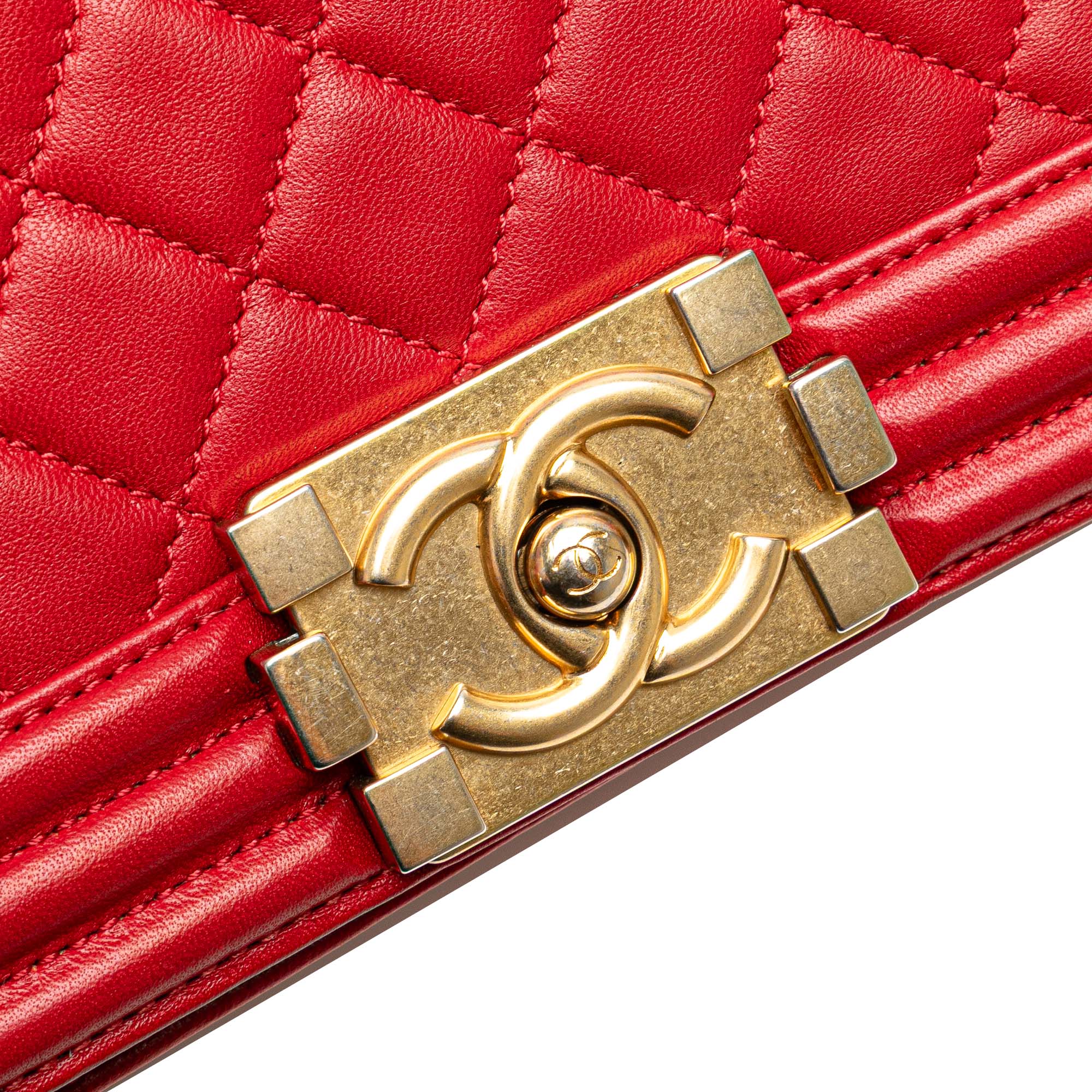 Chanel Old Medium Quilted Lambskin Boy Flap - image 8