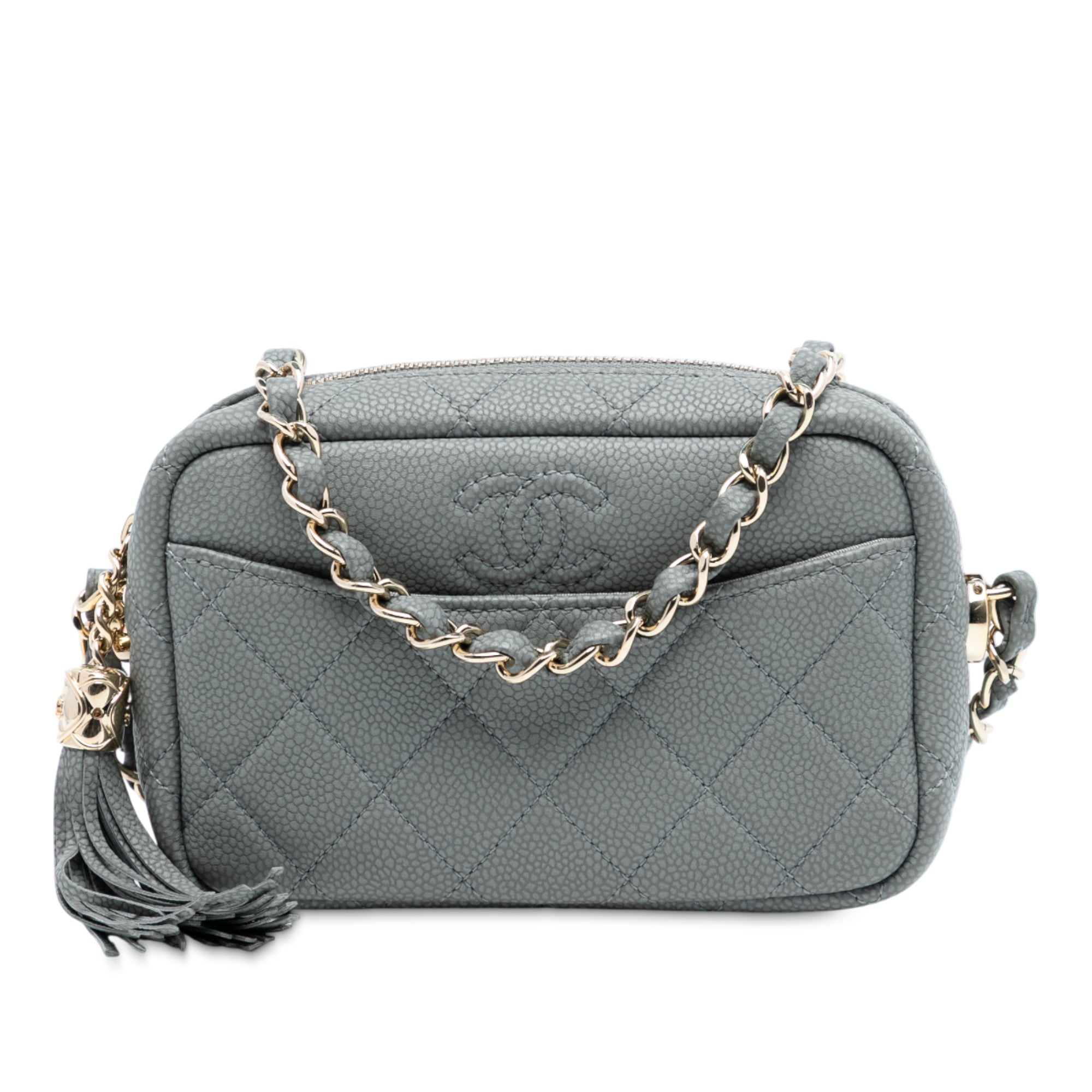 Chanel Mini Quilted Caviar Coco Tassel Camera Case - image 1