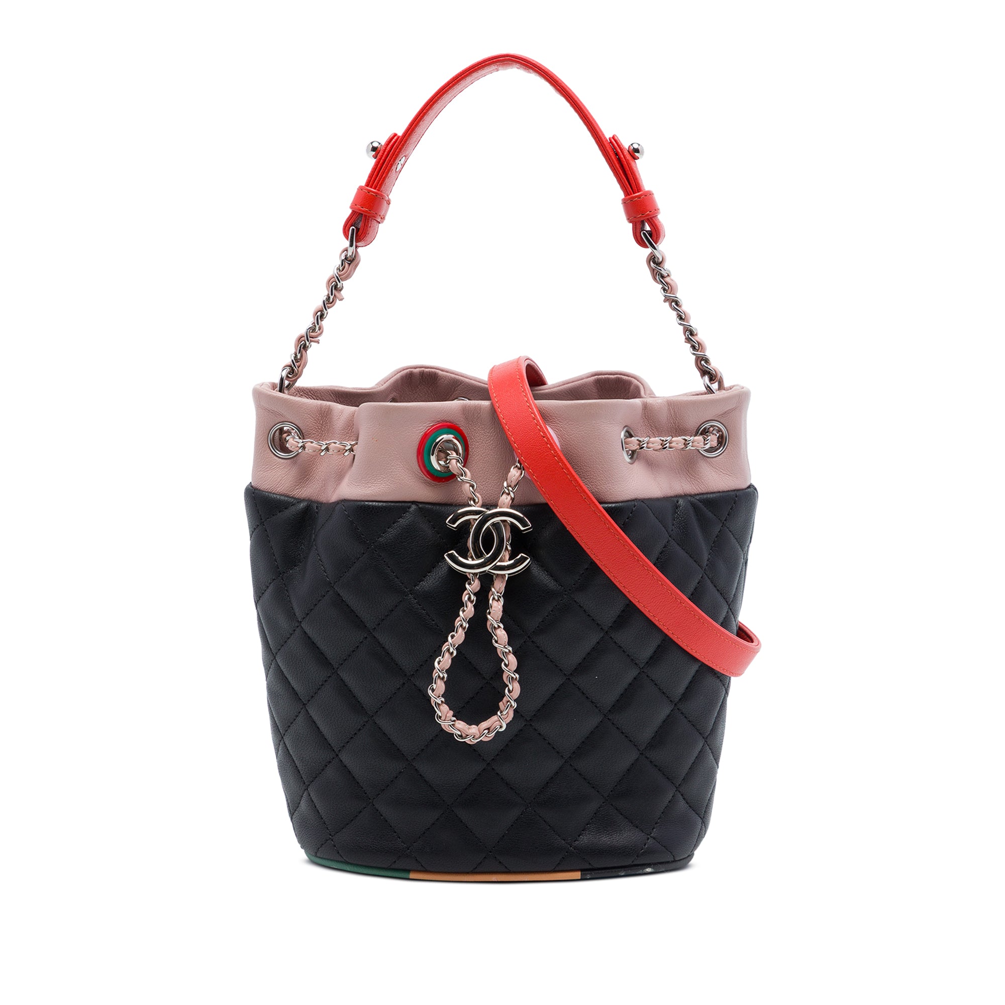Chanel CC Multicolor Quilted Lambskin Cuba Drawstring Bucket Bag - image 1