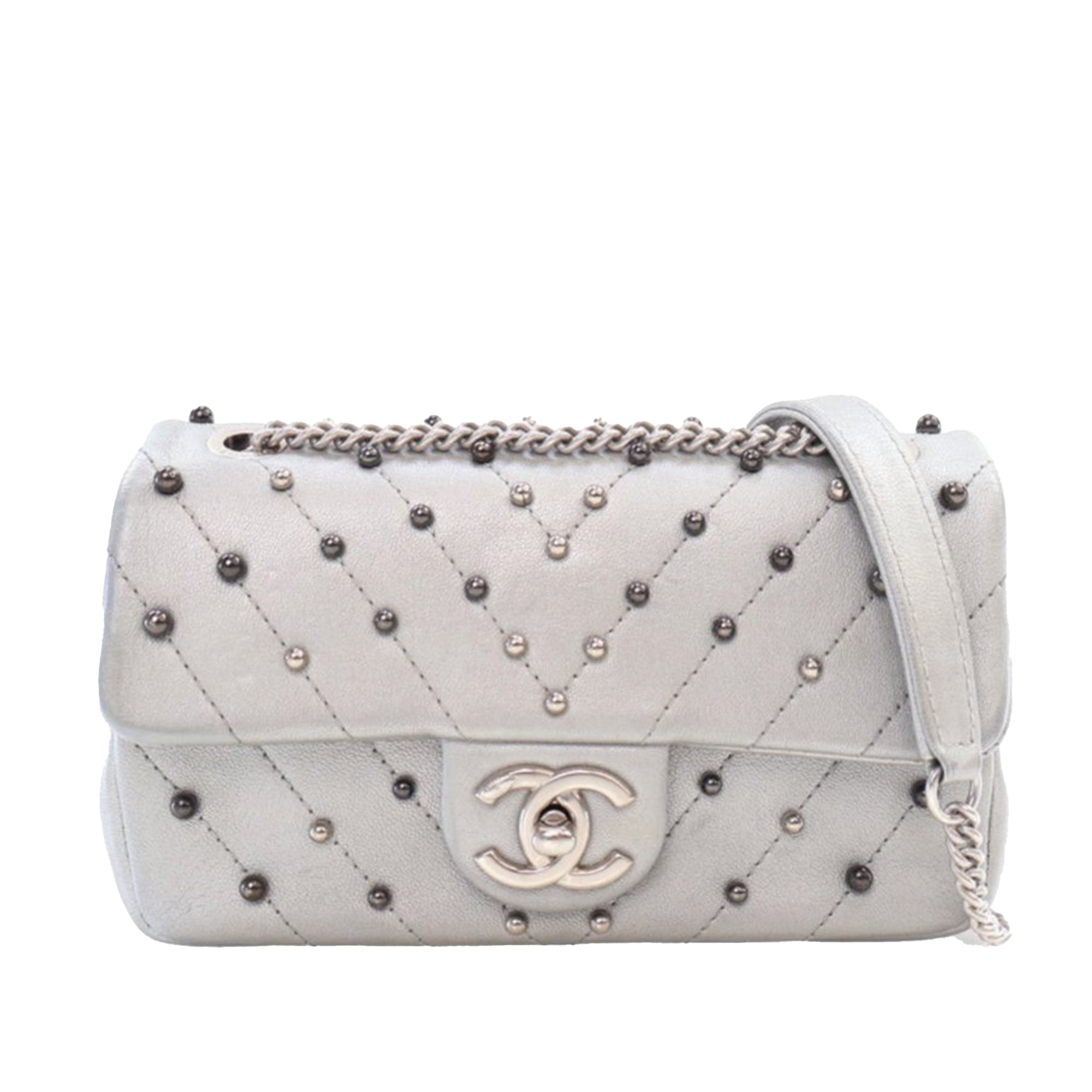 Chanel Mini Rectangular Chevron Lambskin Stud Wars Flap - image 1