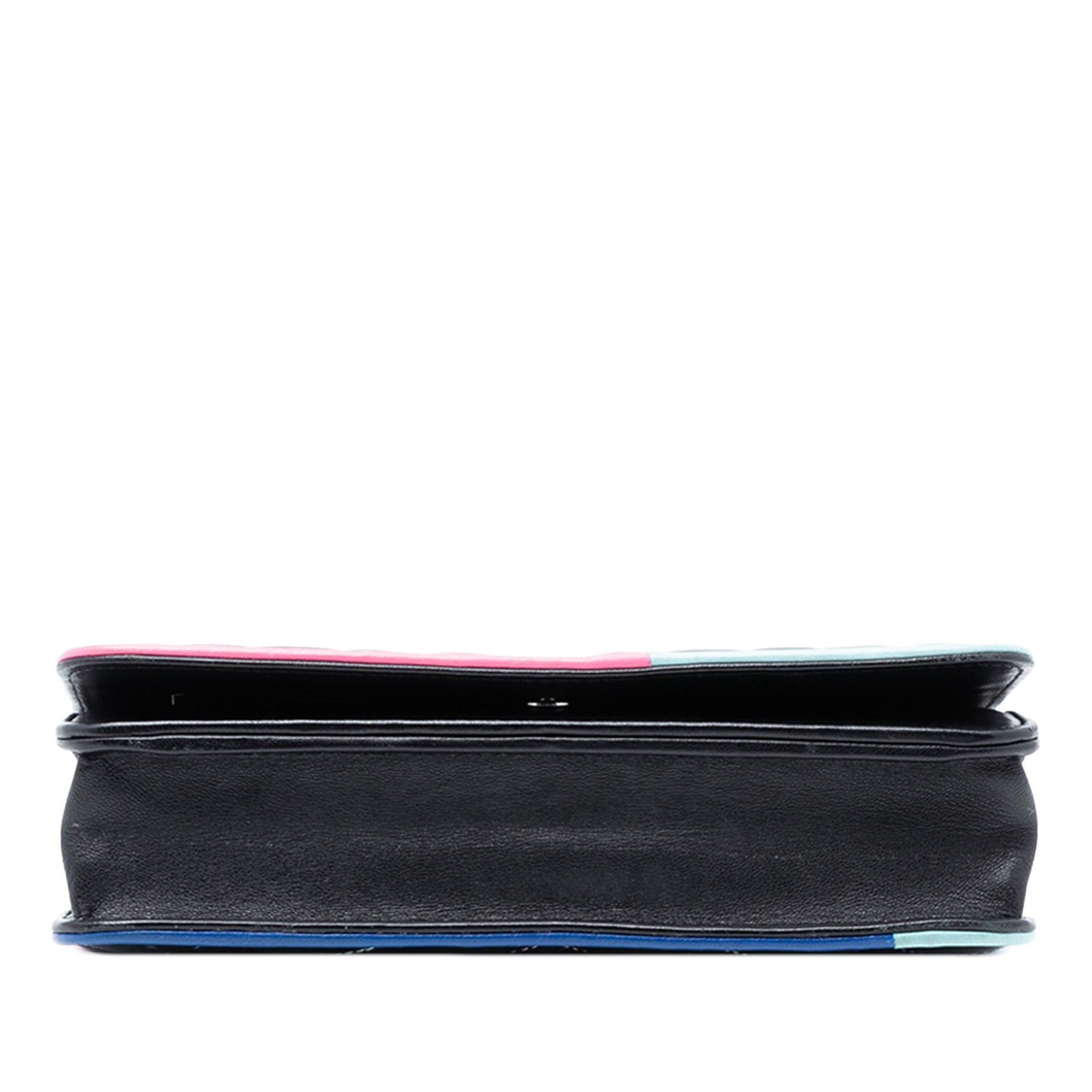 Chanel CC Quilted Lambskin Multicolor Border Full Flap Wallet on Chain - image 3