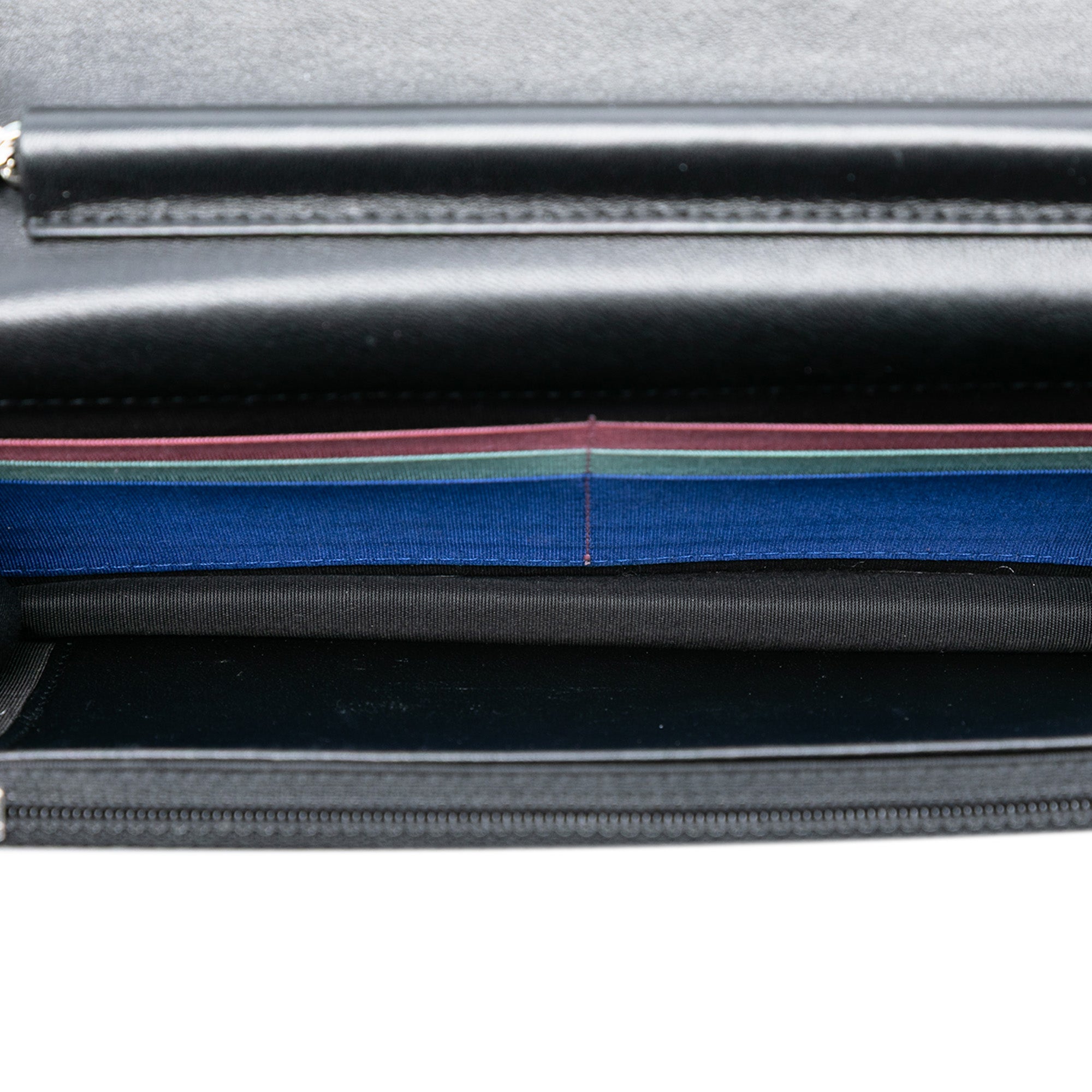 Chanel CC Quilted Lambskin Multicolor Border Full Flap Wallet on Chain - image 4