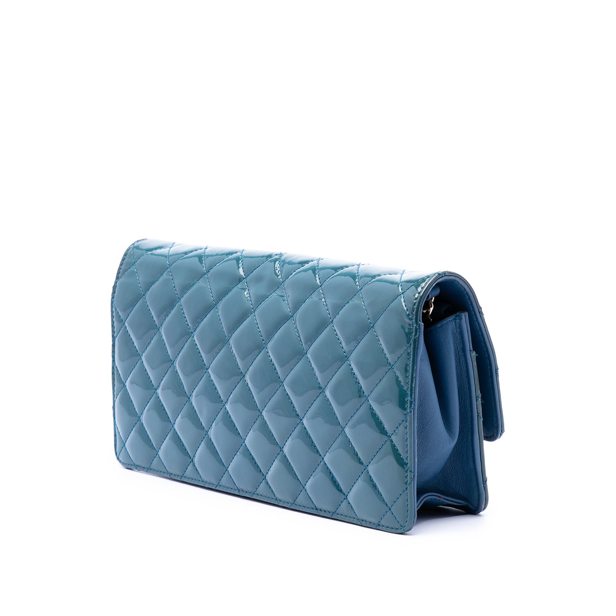 Chanel Quilted Patent Golden Class East West Wallet on Chain - image 2