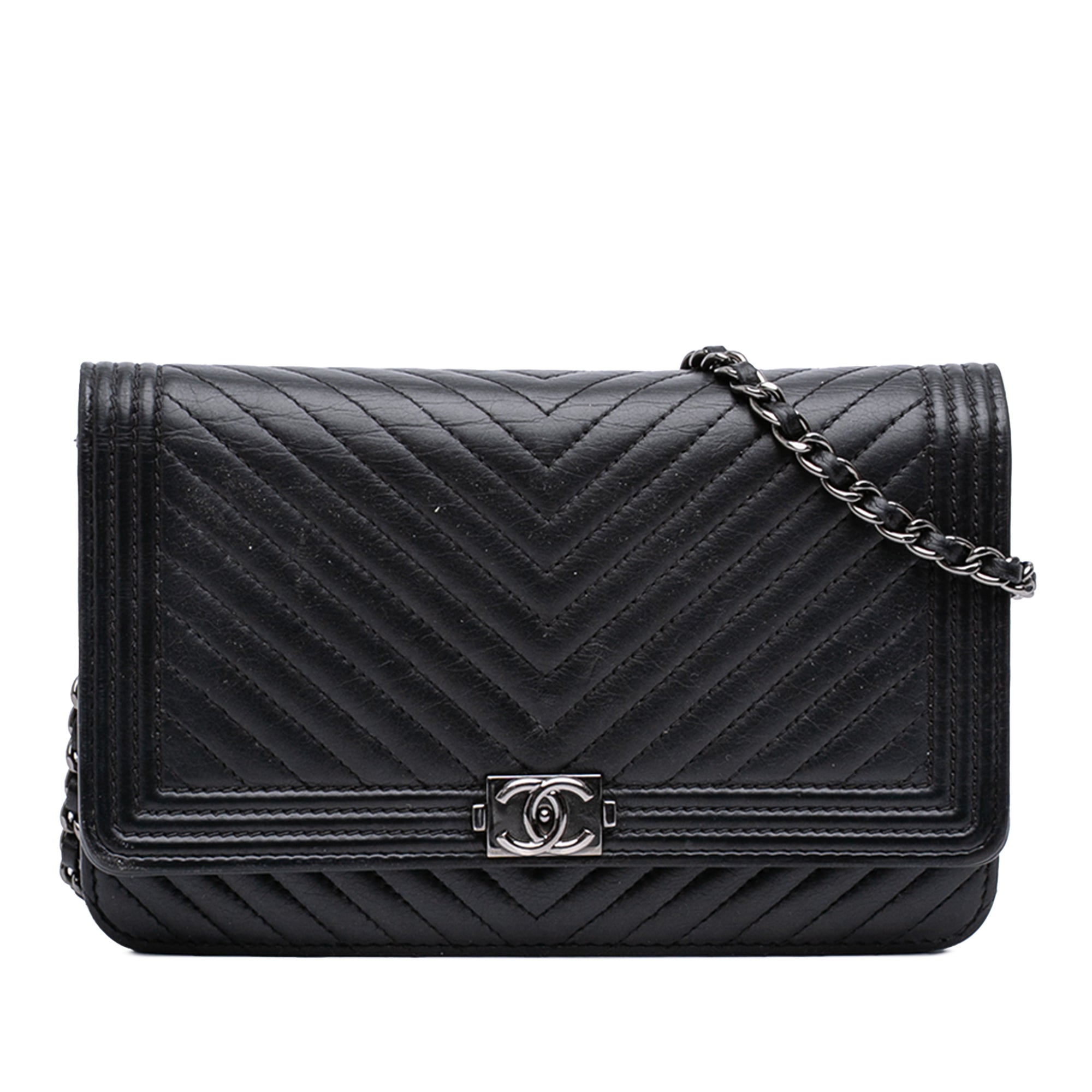 Chanel Chevron Lambskin Boy Wallet on Chain - image 1