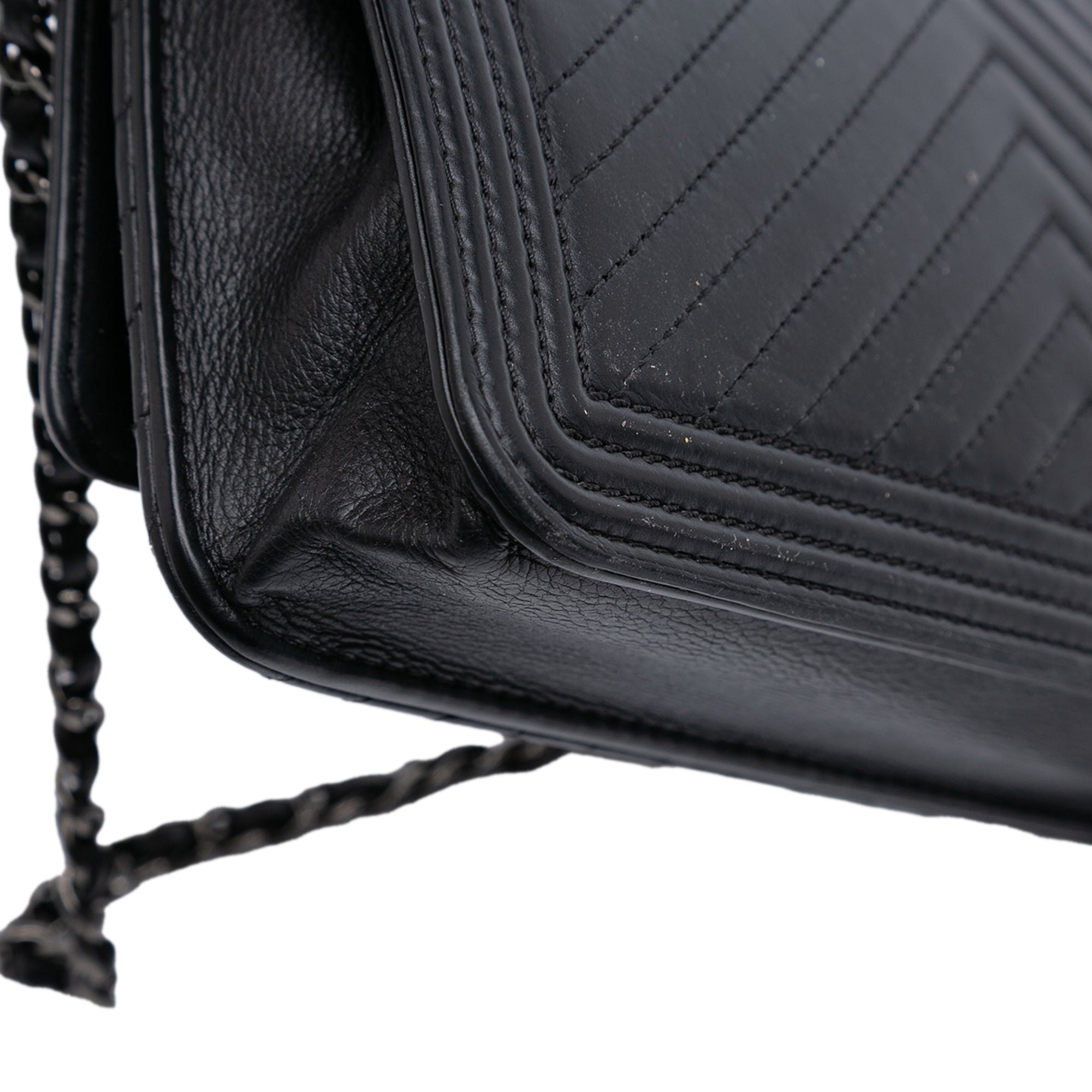Chanel Chevron Lambskin Boy Wallet on Chain - image 11