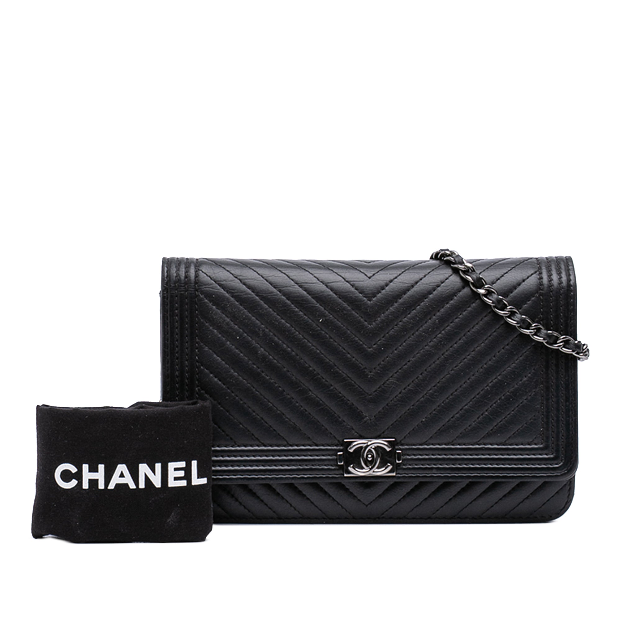 Chanel Chevron Lambskin Boy Wallet on Chain - image 13