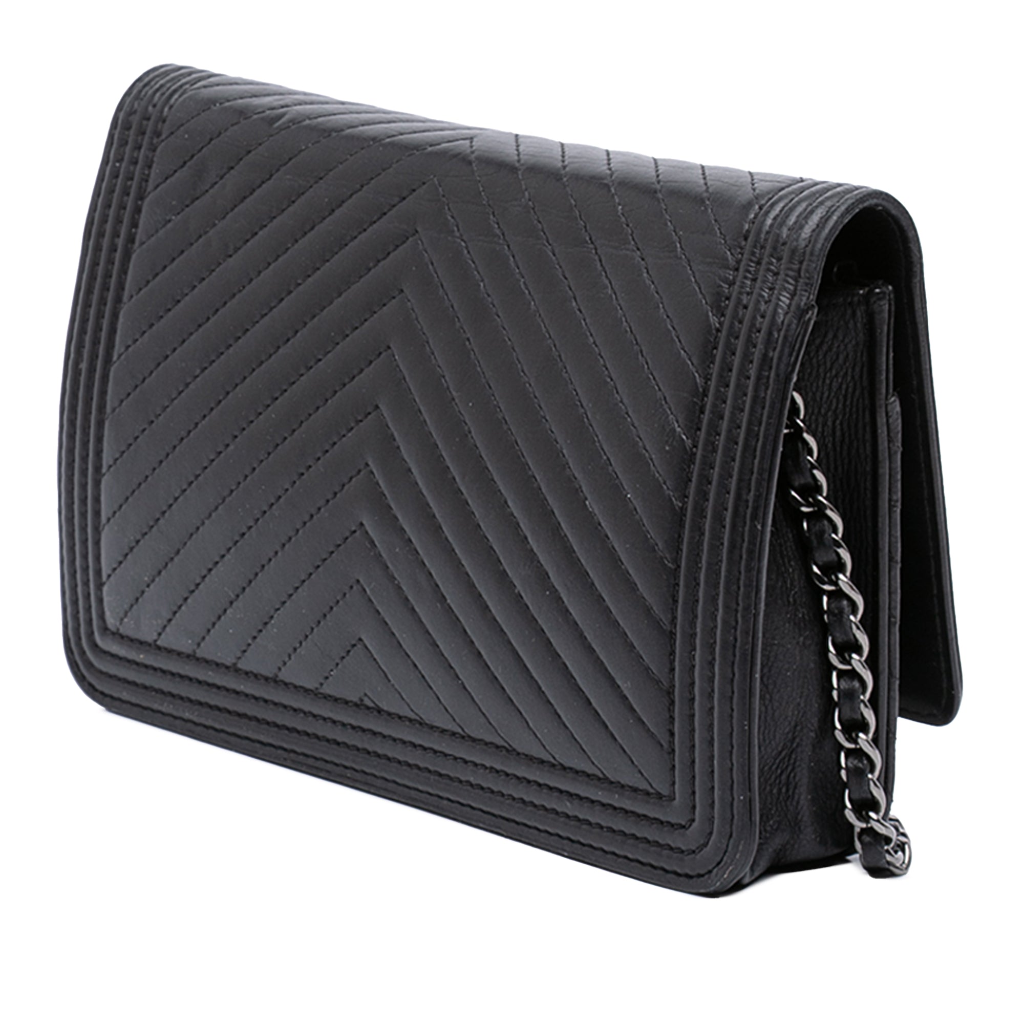 Chanel Chevron Lambskin Boy Wallet on Chain - image 2