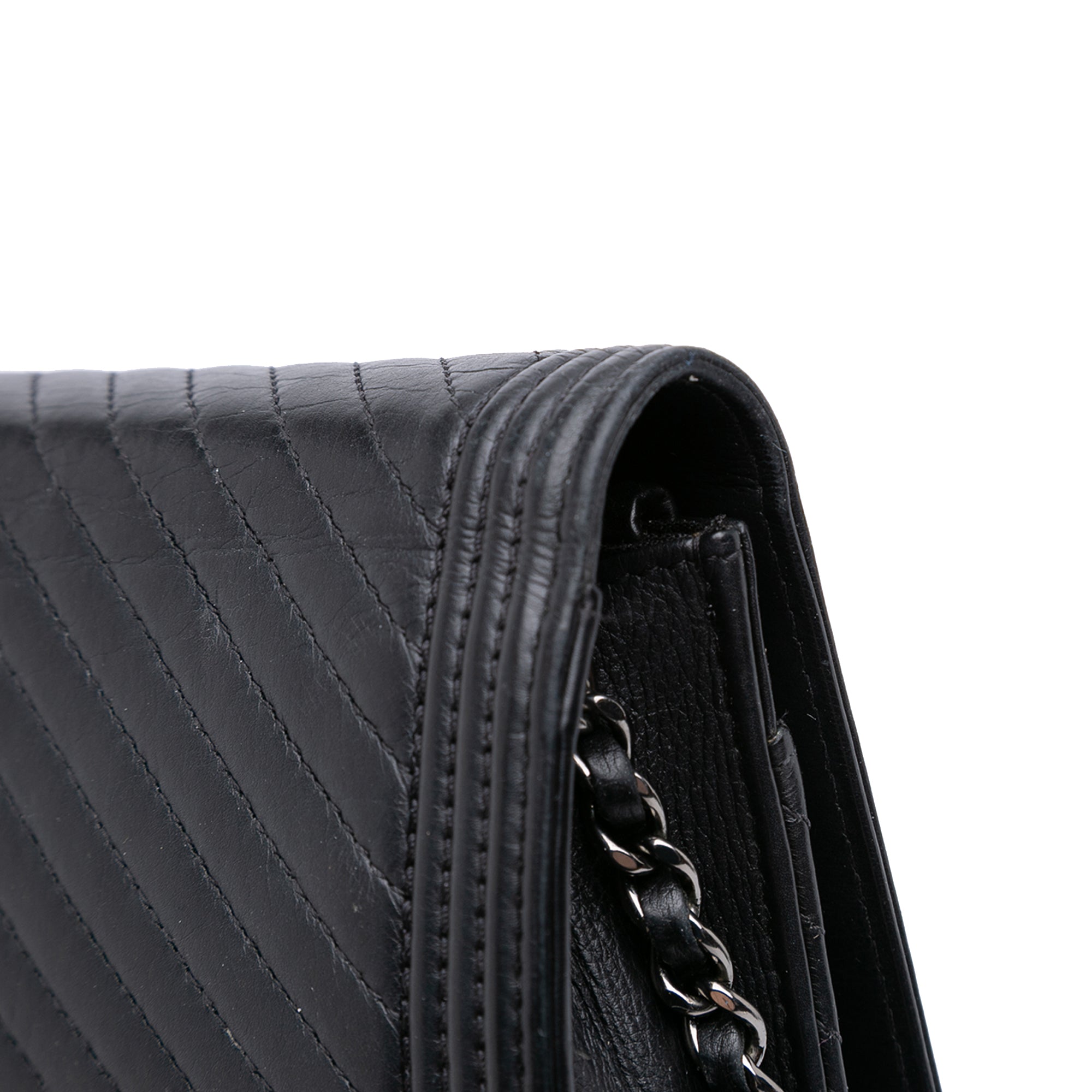Chanel Chevron Lambskin Boy Wallet on Chain - image 8