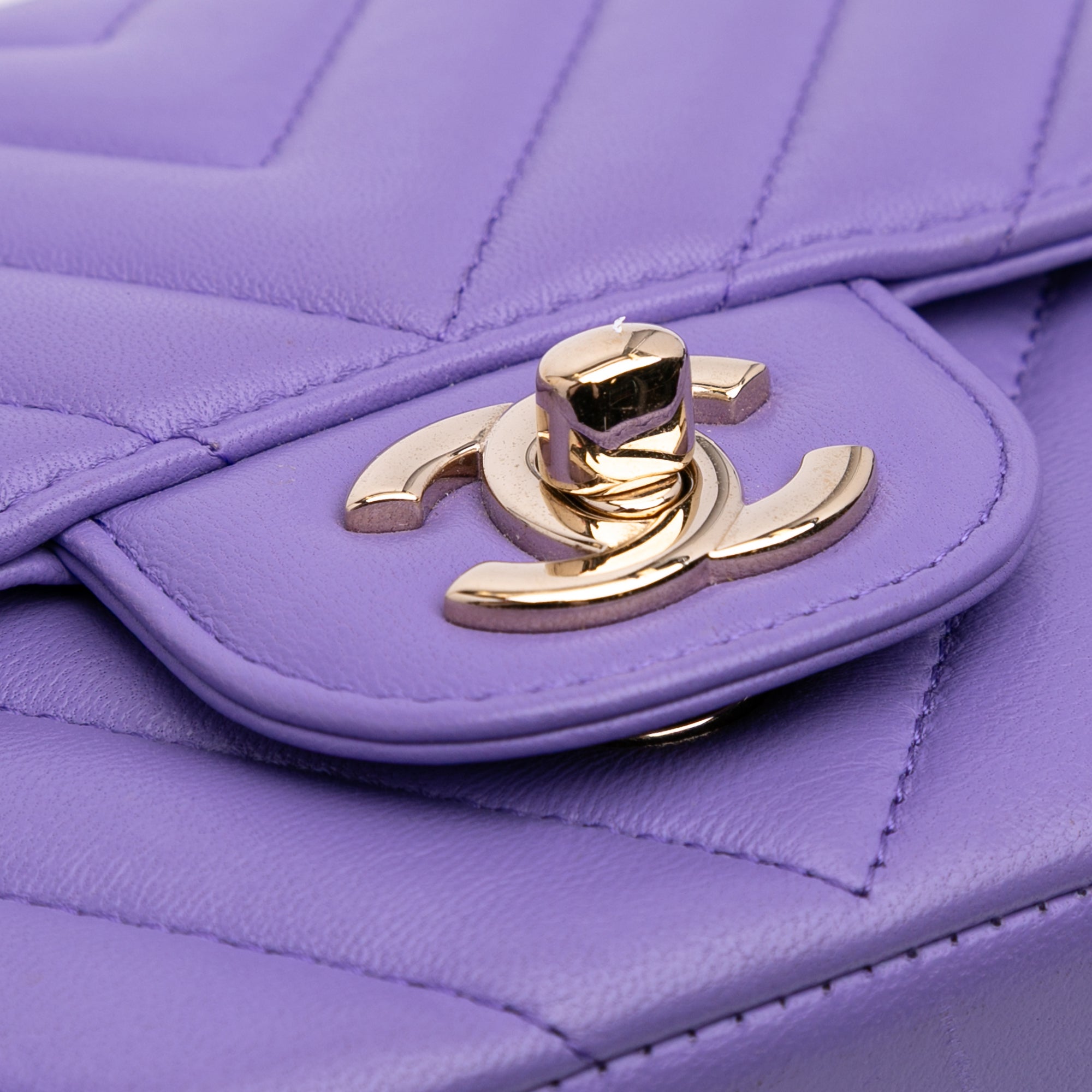 Chanel Mini Square Classic Chevron Lambskin Single Flap - image 6
