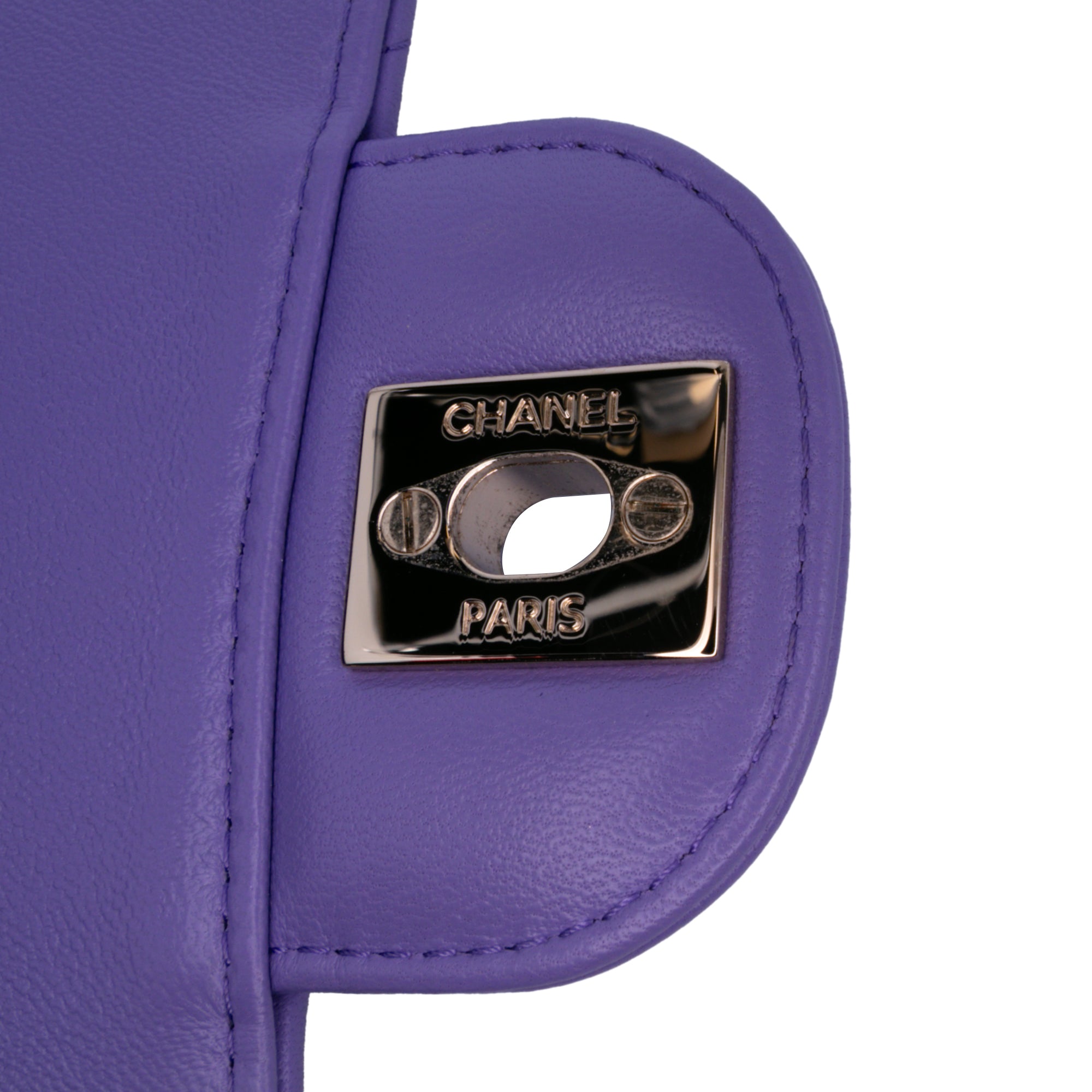 Chanel Mini Square Classic Chevron Lambskin Single Flap - image 7