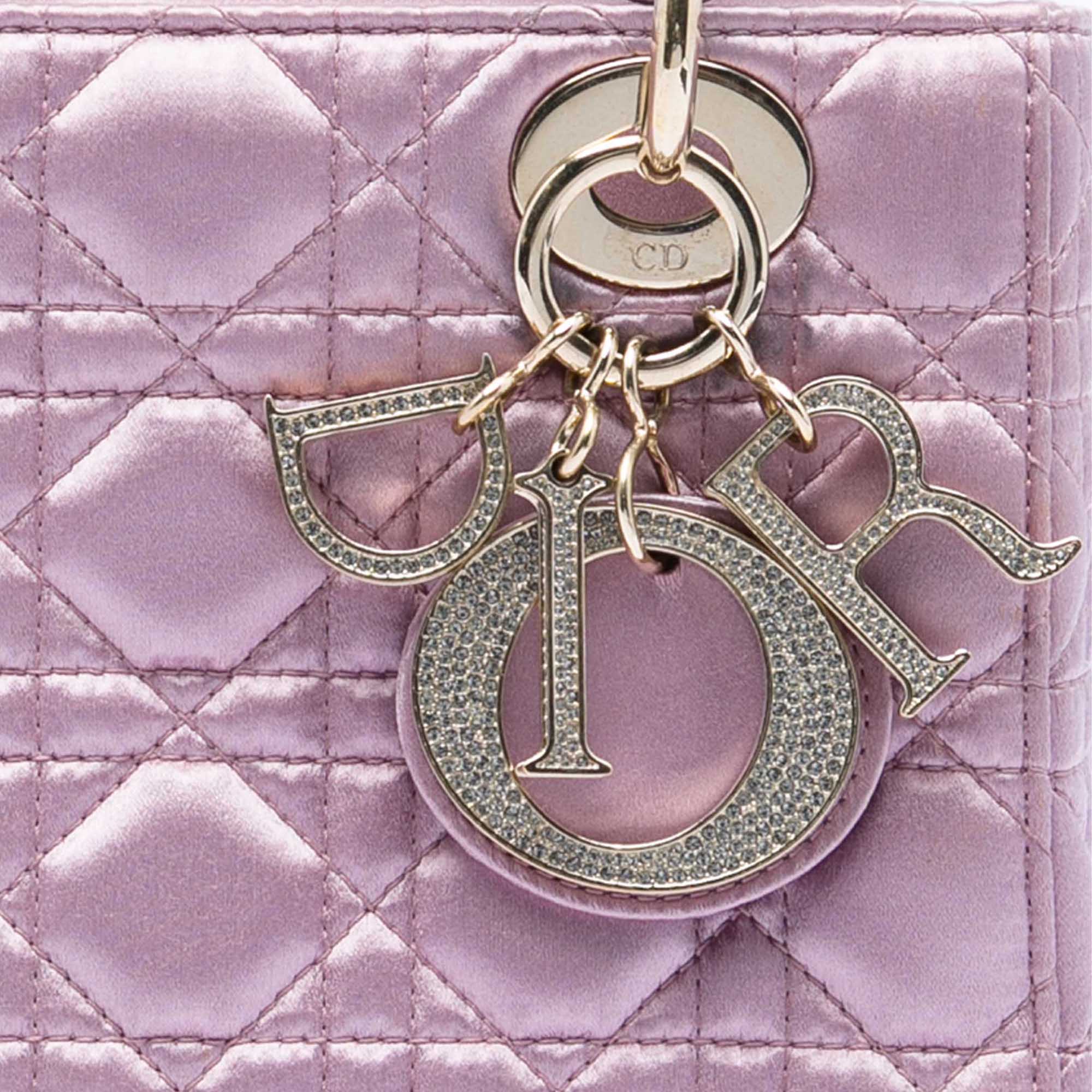 Dior Small Satin Cannage Swarovski Lady Dior - image 5