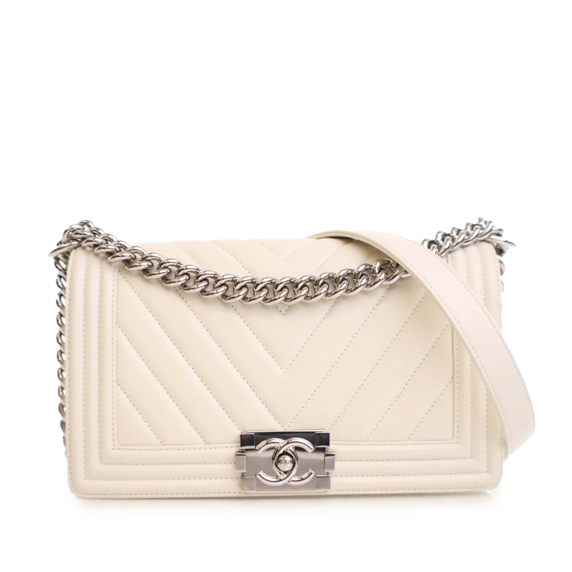 Chanel Old Medium Chevron Lambskin Boy Flap - image 1