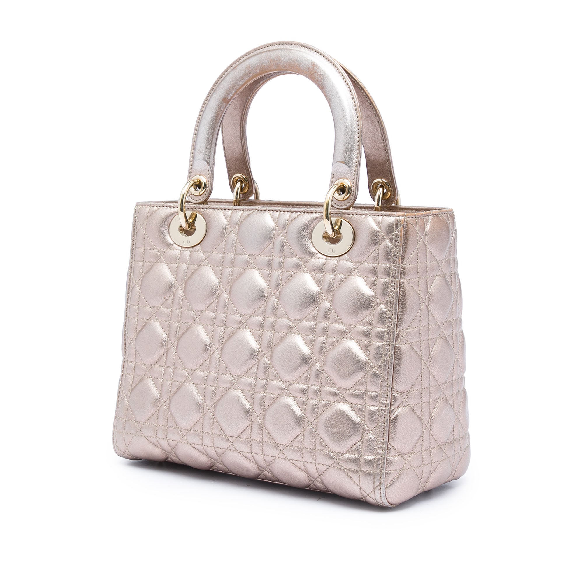 Dior Medium Metallic Lambskin Cannage Lady Dior - image 2