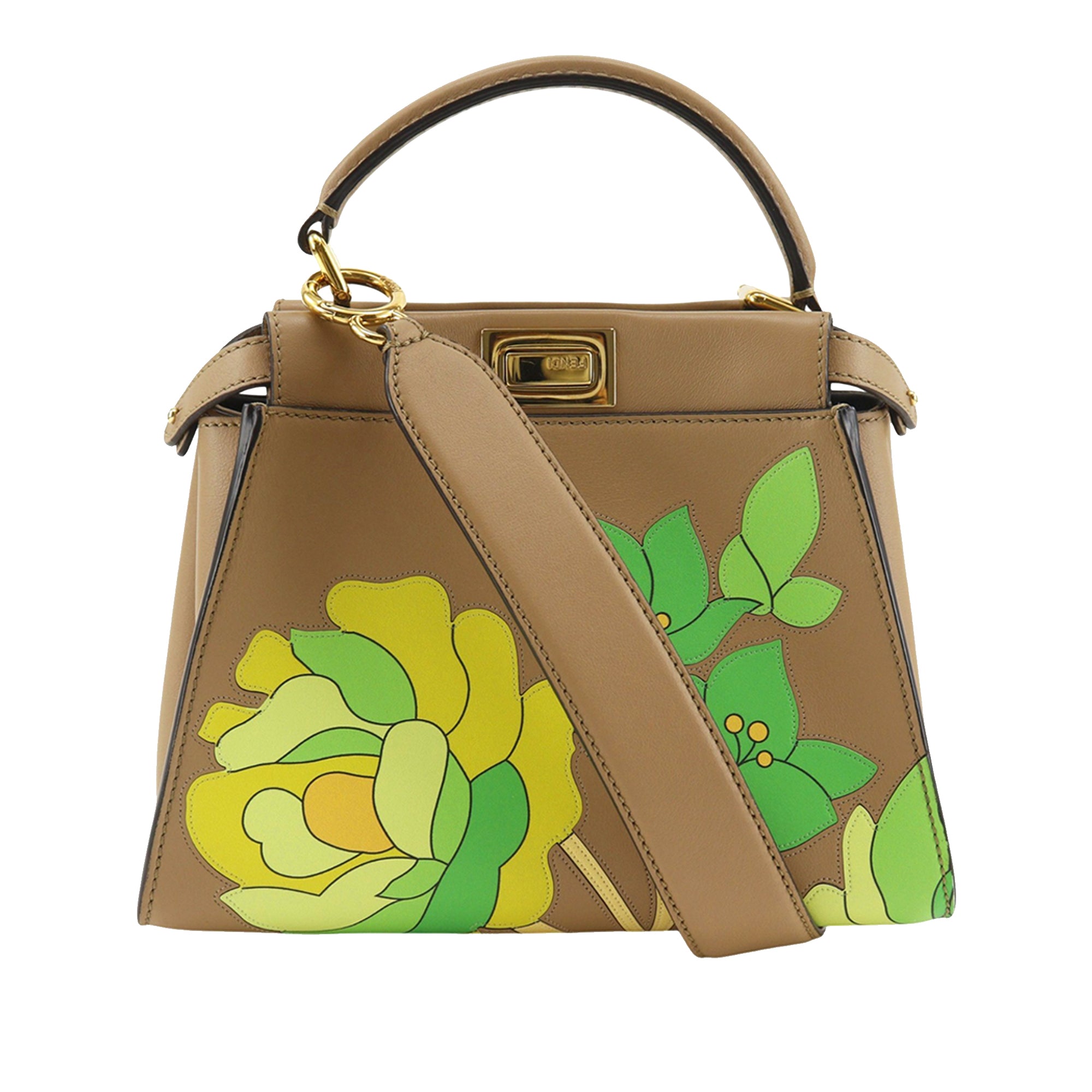 Fendi Mini Nappa Flower Inlay Peekaboo Iconic Satchel - image 1