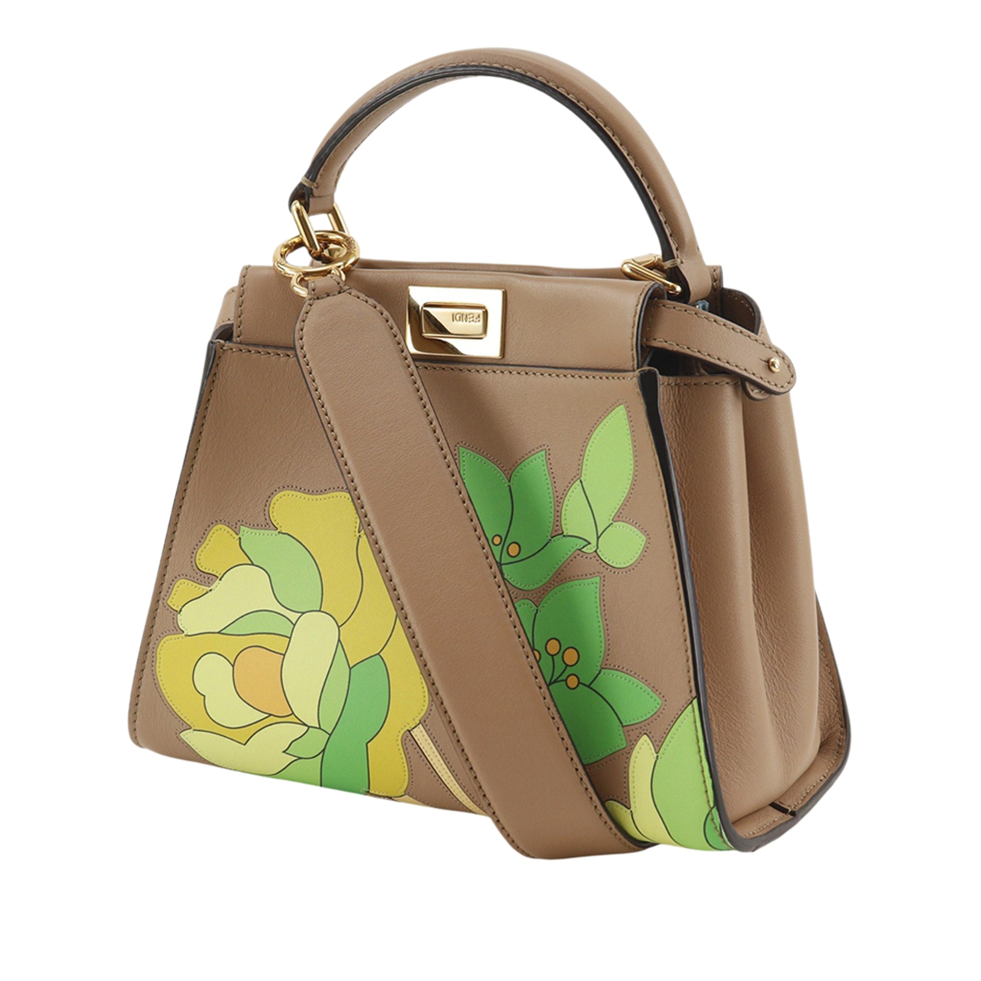 Fendi Mini Nappa Flower Inlay Peekaboo Iconic Satchel - image 2