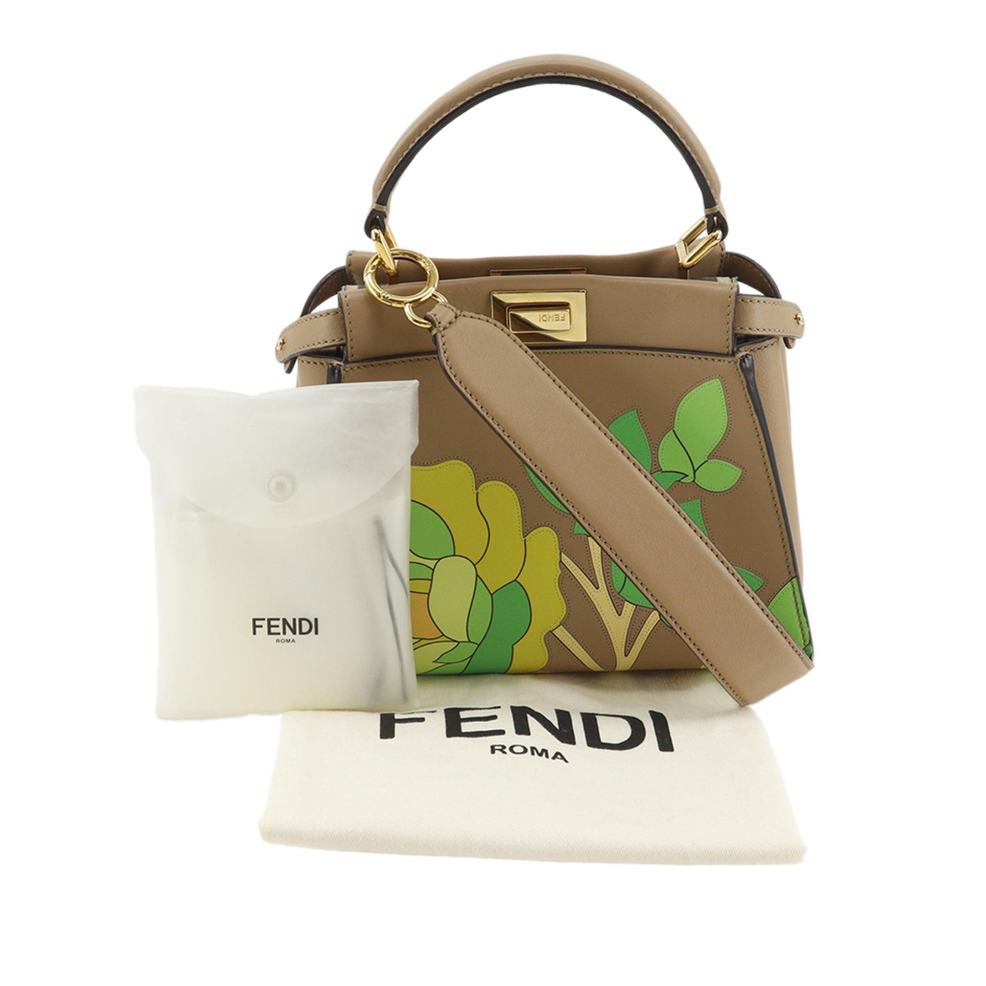 Fendi Mini Nappa Flower Inlay Peekaboo Iconic Satchel - image 25