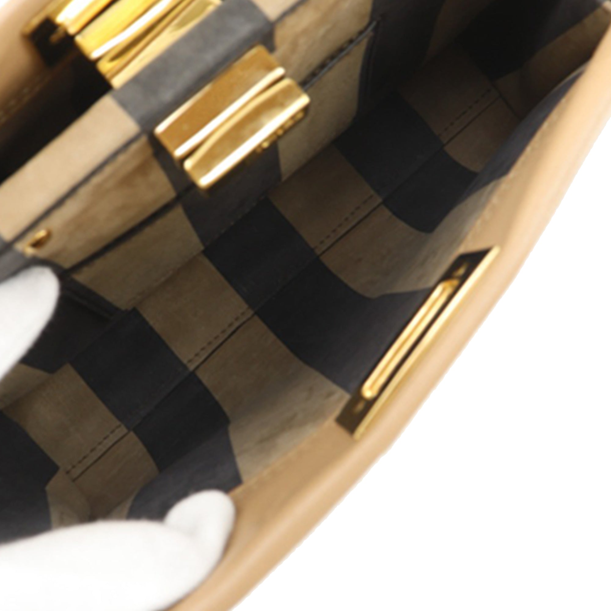 Fendi Mini Nappa Flower Inlay Peekaboo Iconic Satchel - image 5