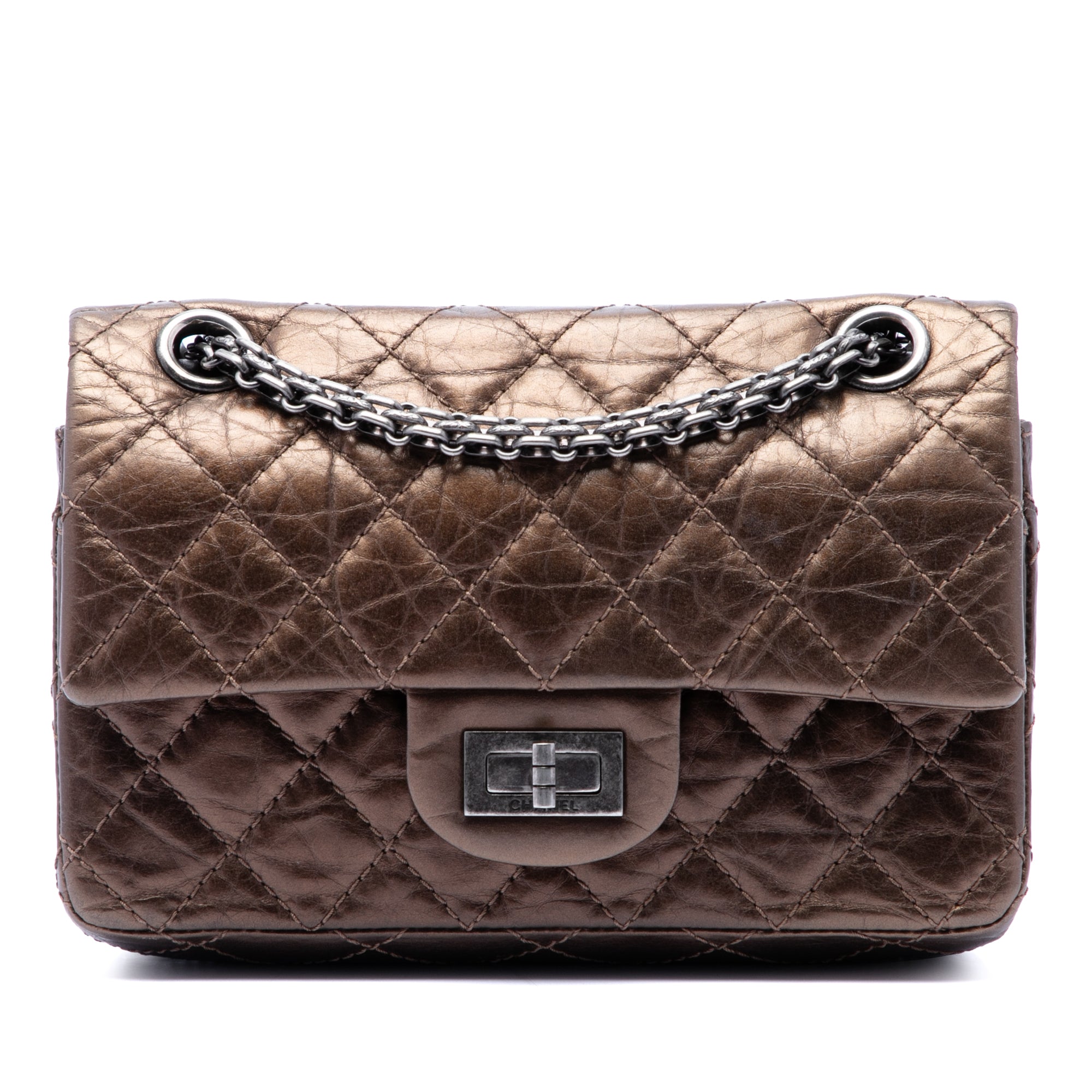Chanel Metallic Aged Calfskin Reissue 2.55 Double Flap 224 - image 1