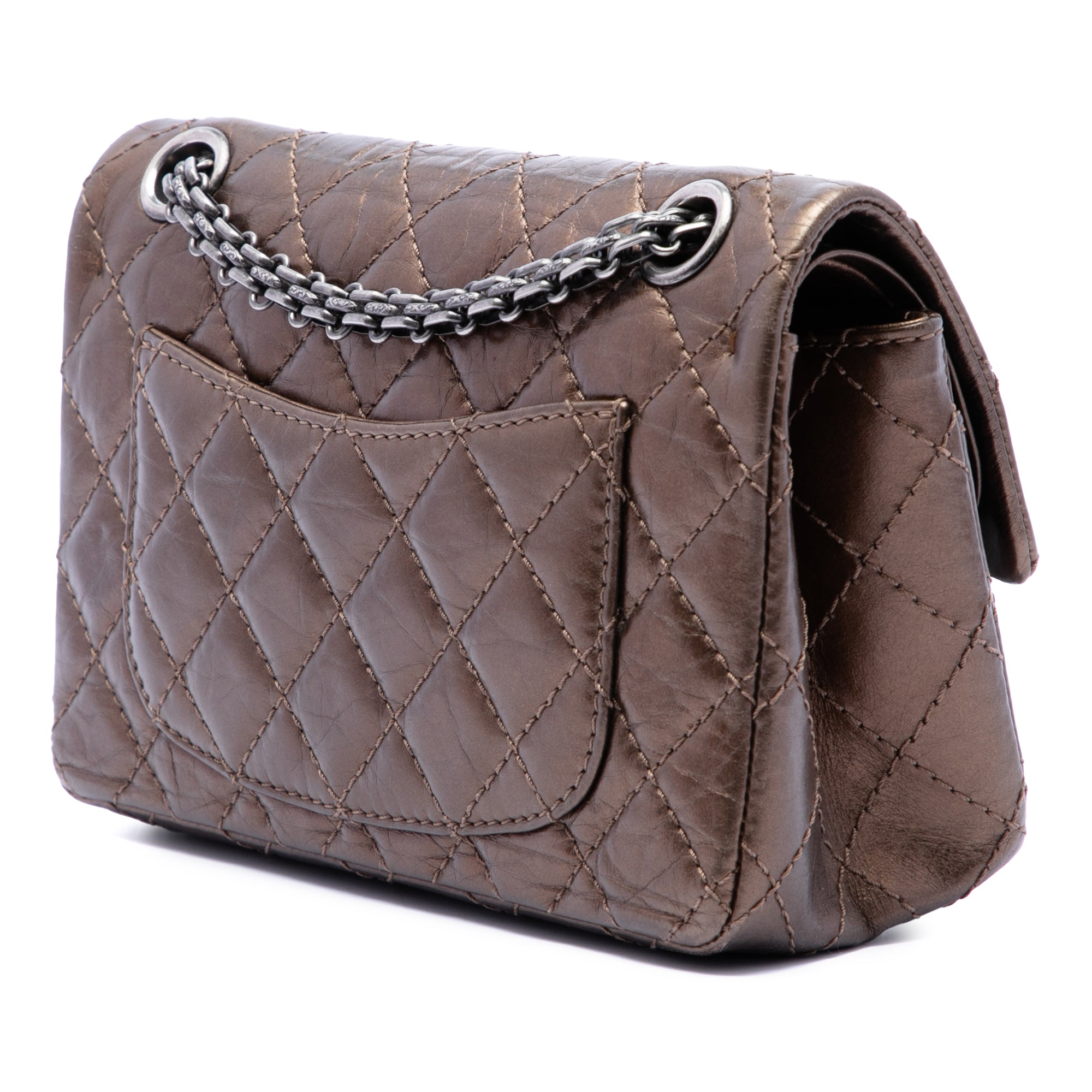 Chanel Metallic Aged Calfskin Reissue 2.55 Double Flap 224 - image 2