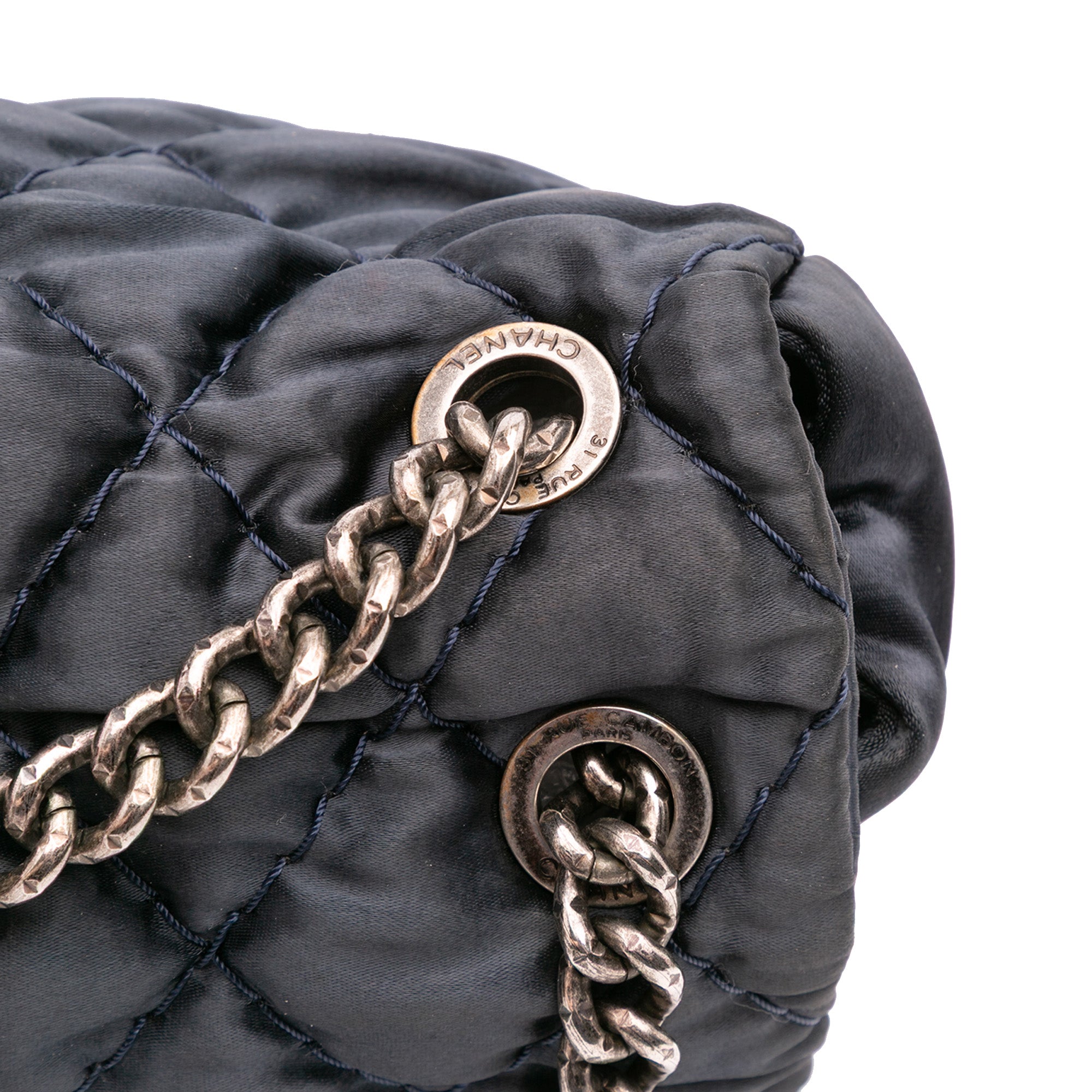 Chanel Extra Large CC Quilted Satin Single Flap - image 10