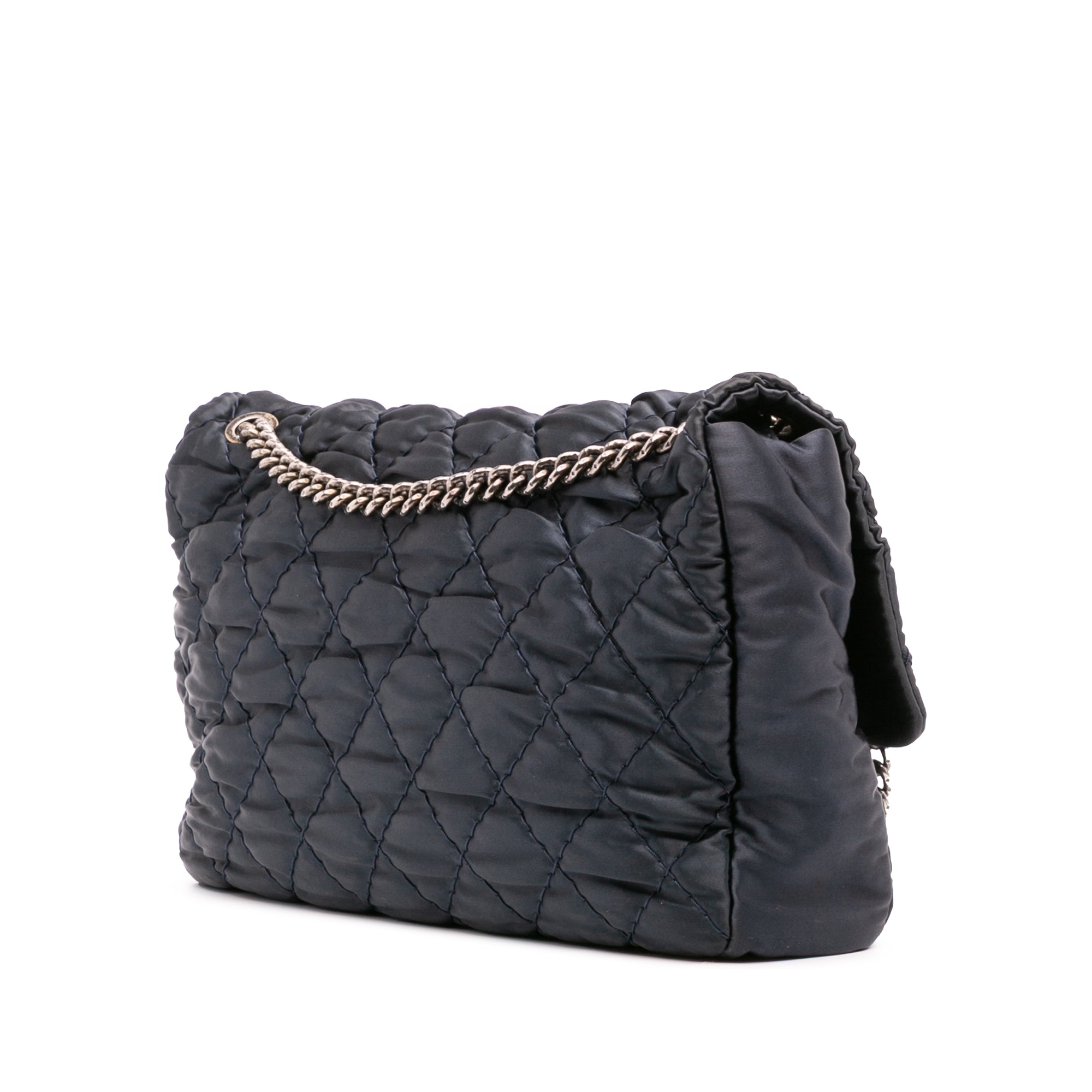 Chanel Extra Large CC Quilted Satin Single Flap - image 2
