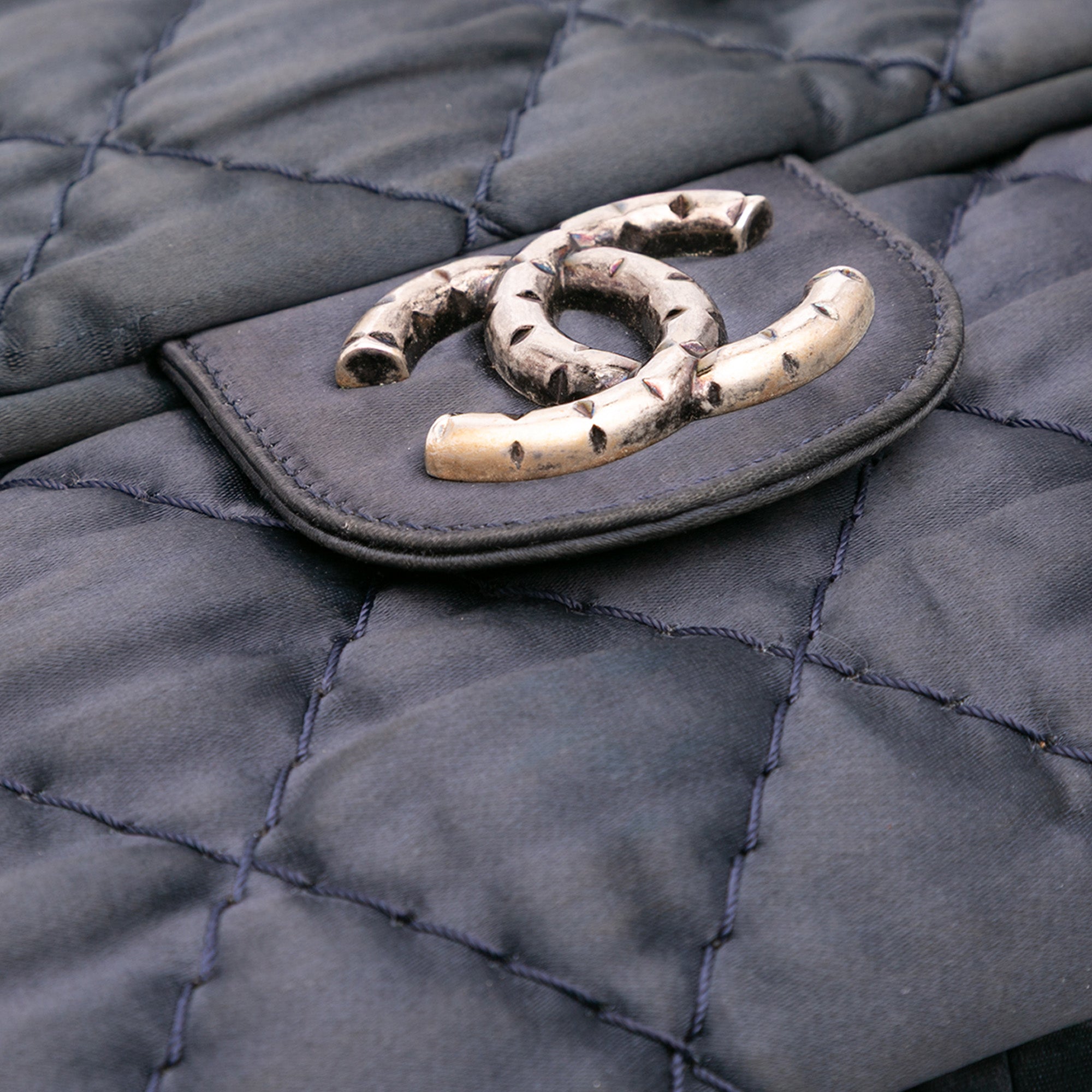 Chanel Extra Large CC Quilted Satin Single Flap - image 8