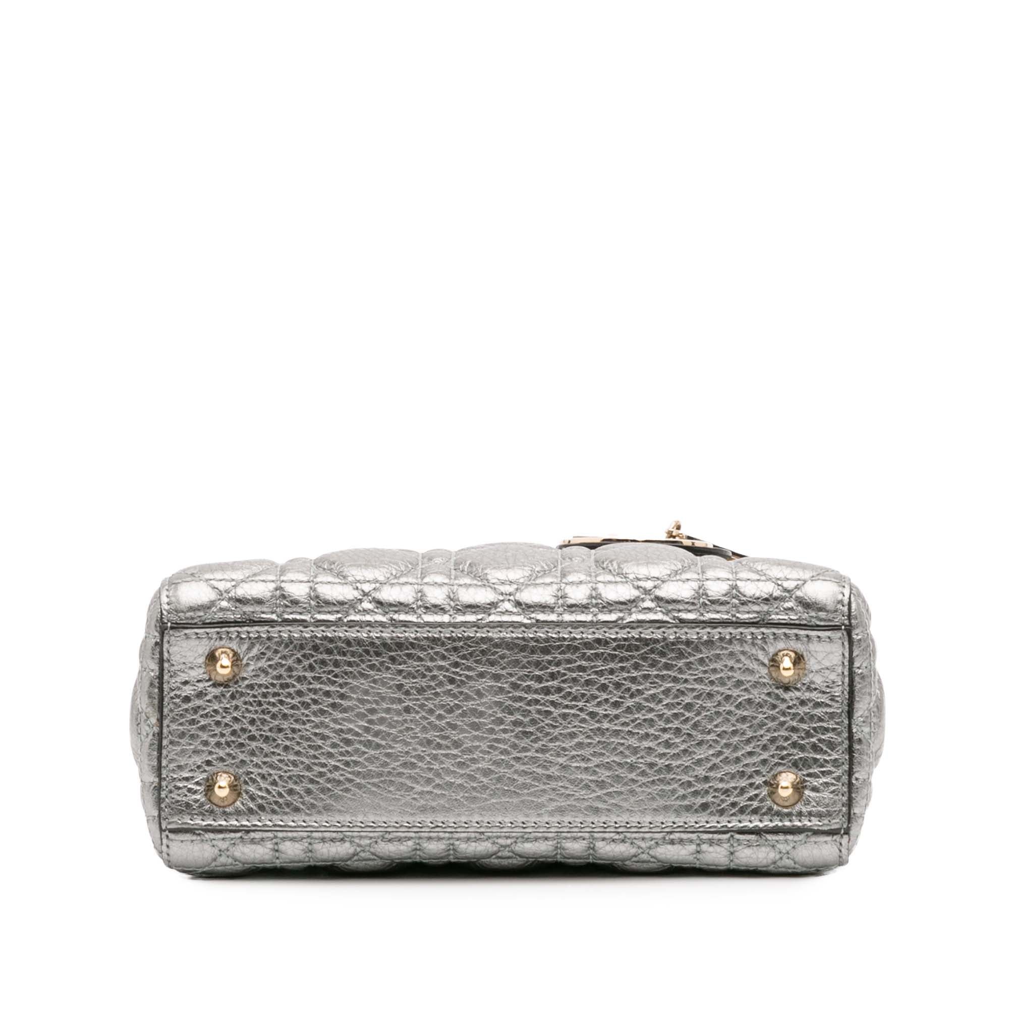 Dior Small Metallic Grained Calfskin Cannage Supple Lady Dior - image 3