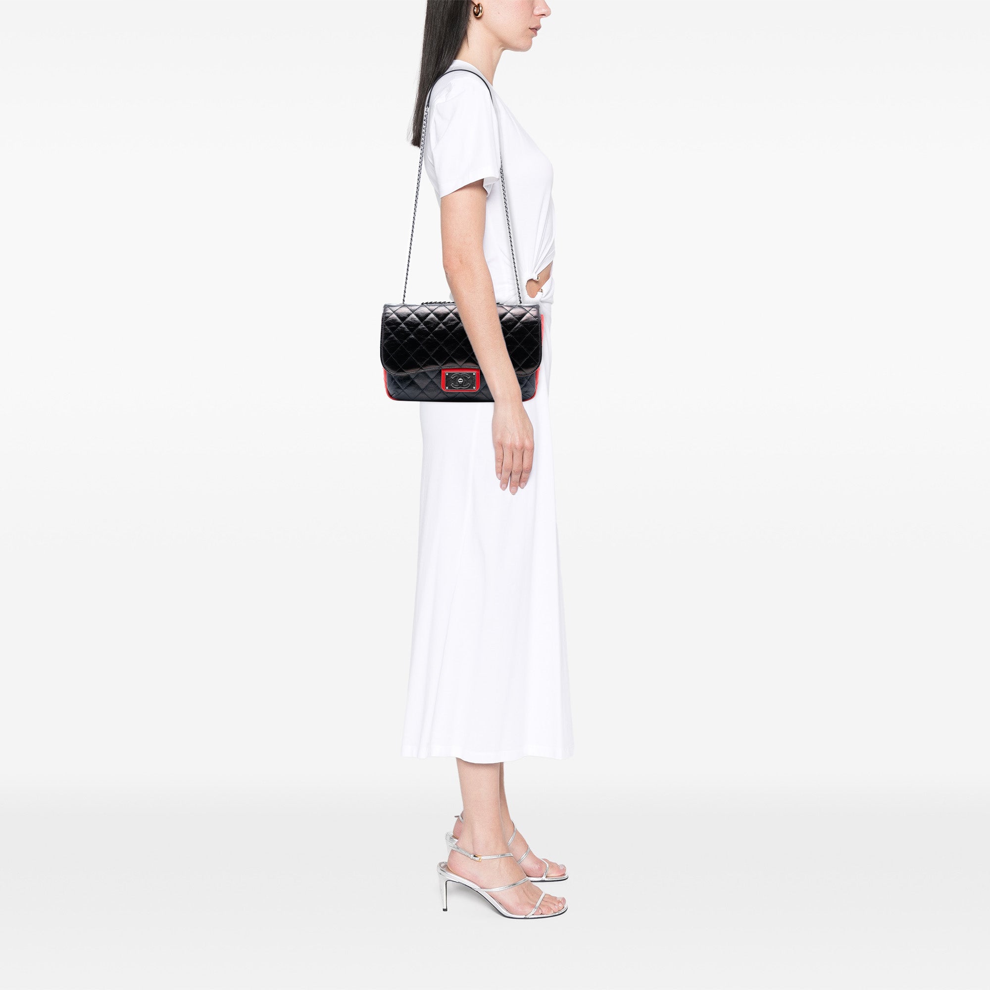 Chanel Large Tricolor Quilted Glazed Calfskin CC Plate Flap - image 7