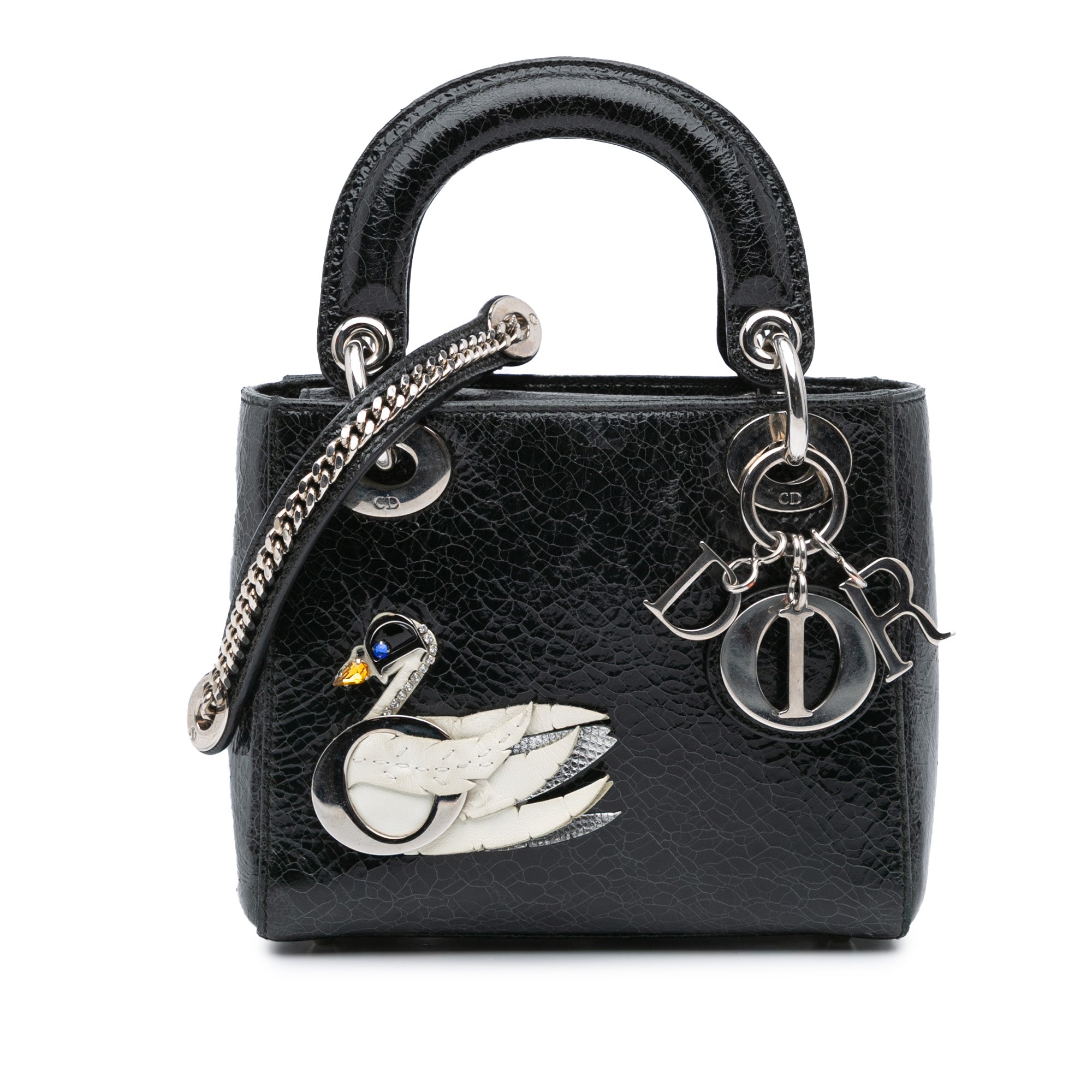 Dior Mini Deerskin Ceramic Effect Jeweled Swan Lady Dior - image 1