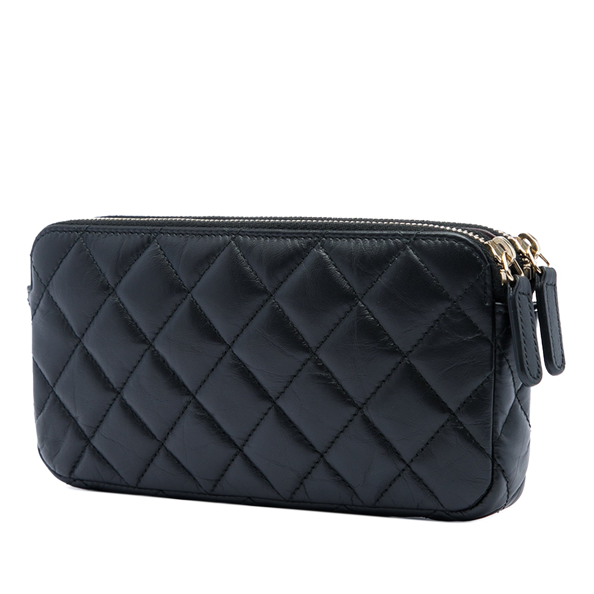 Chanel Quilted Aged Calfskin Lucky Charms Reissue 2.55 Double Zip Clutch With Chain - image 2