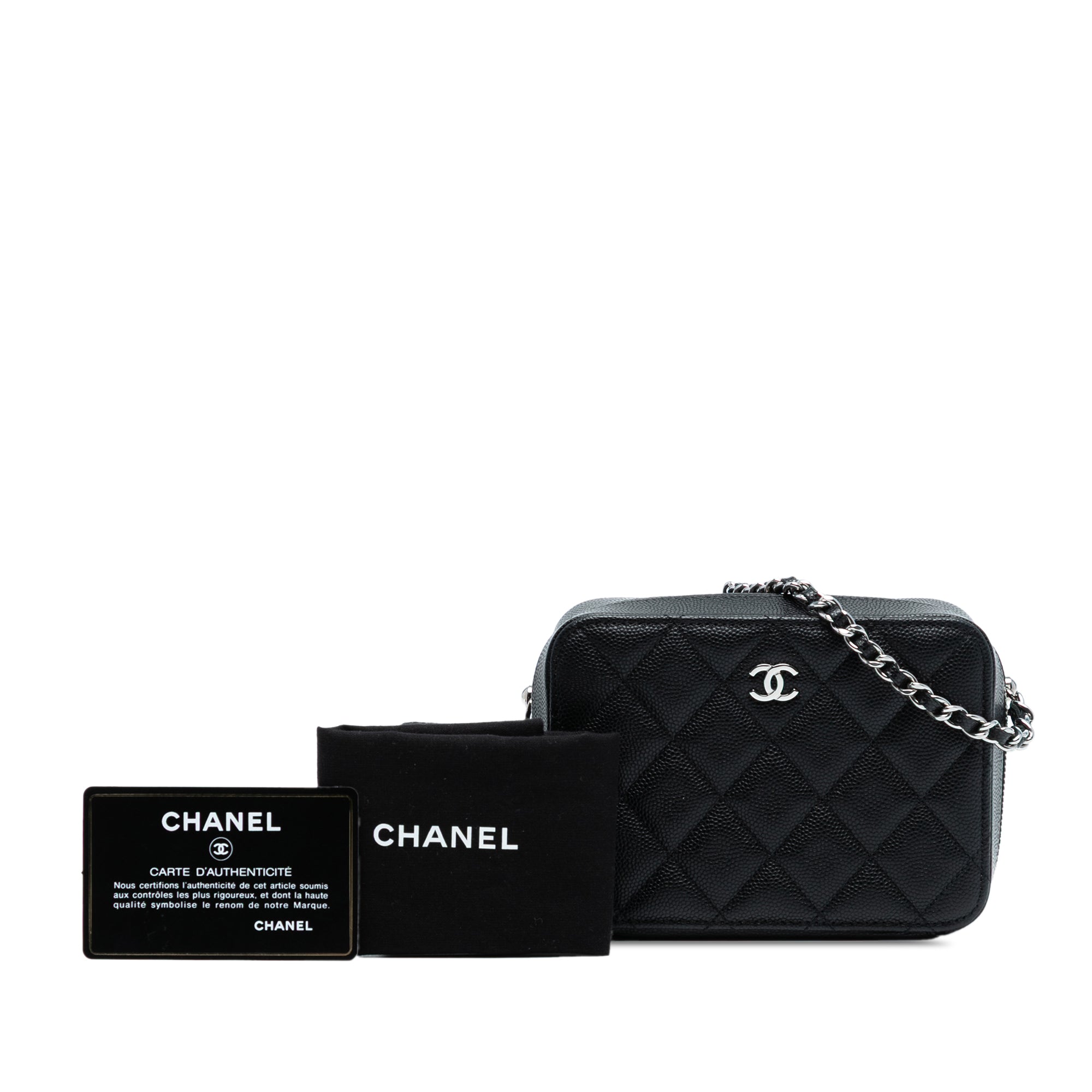 Chanel CC Quilted Caviar Camera Bag - image 8