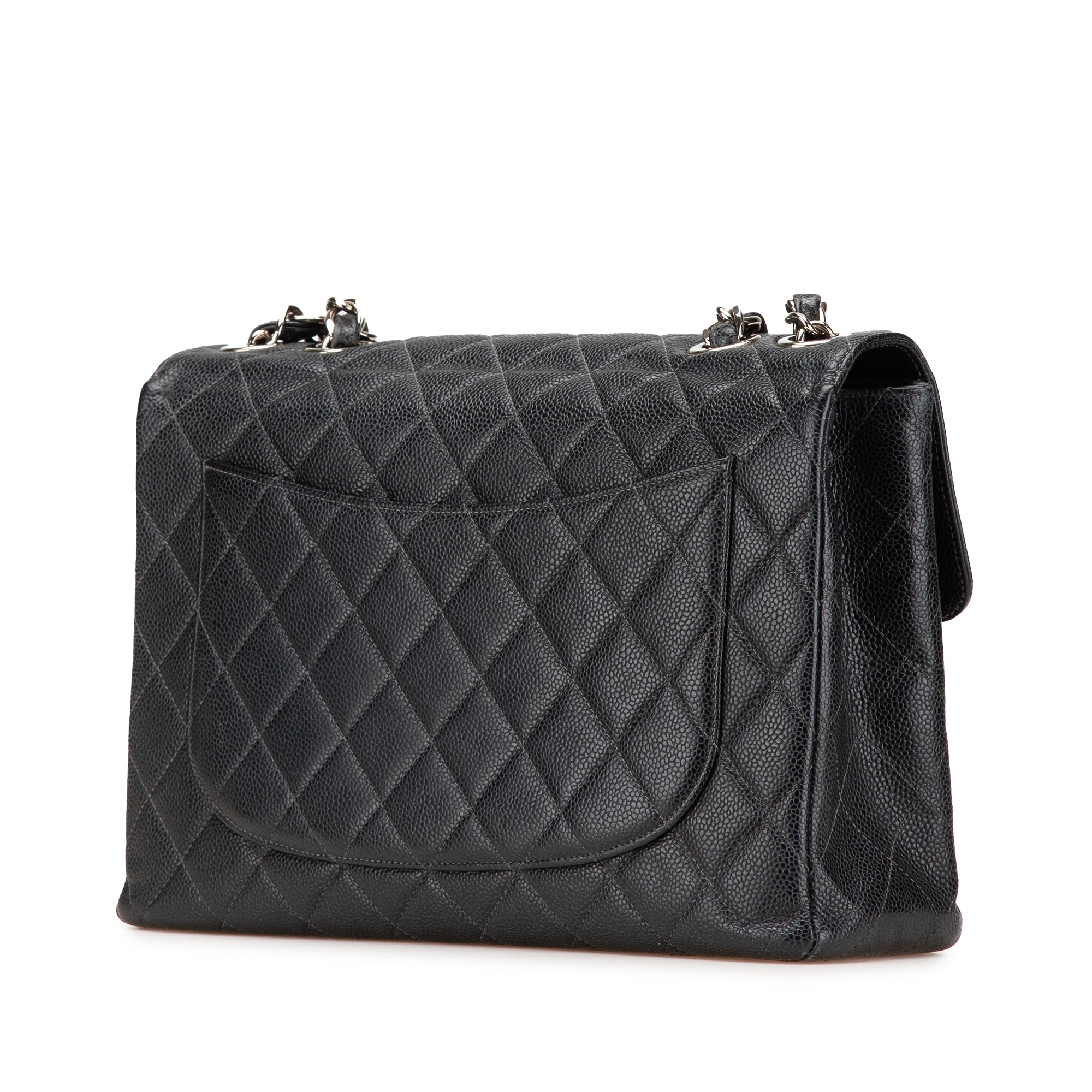 Chanel Jumbo Quilted Caviar Single Flap - image 2