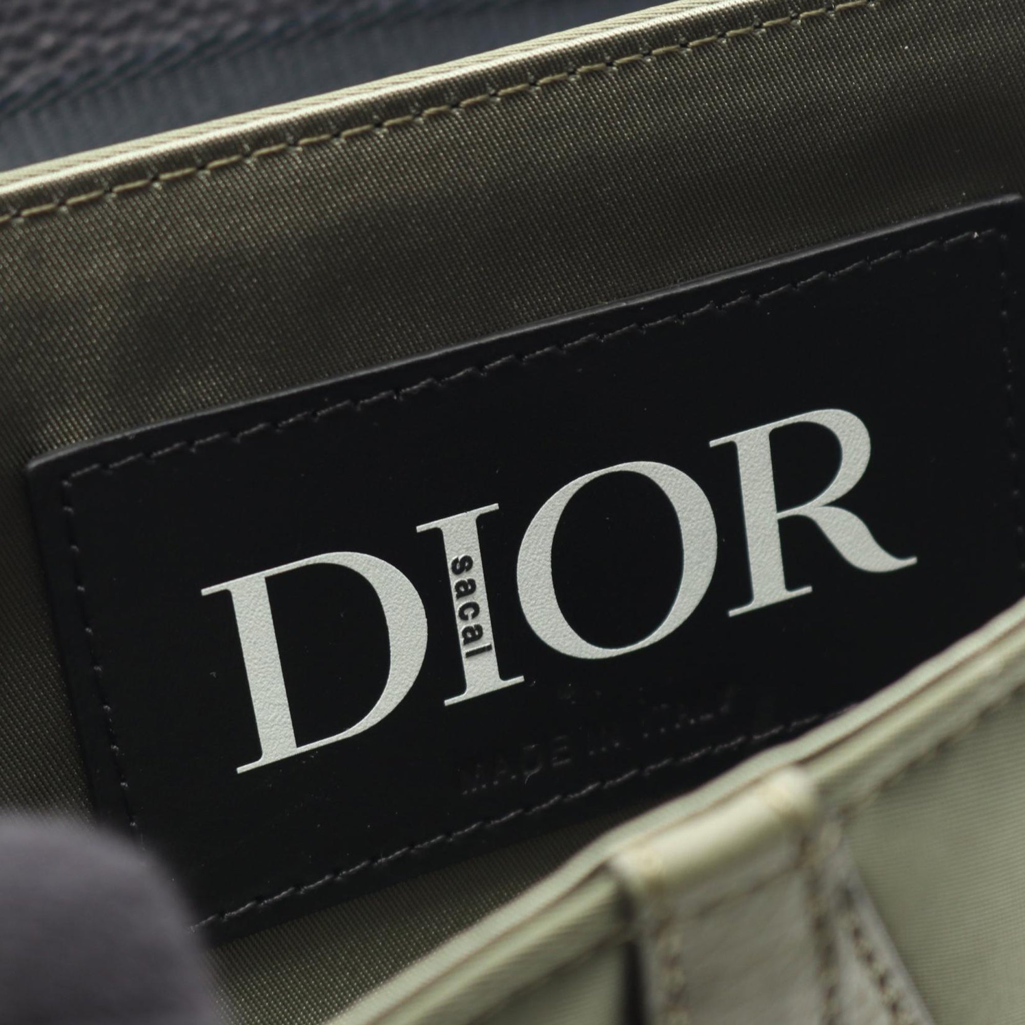 Dior Sacai Technical Fabric and Grained Calfskin Saddle Bag - image 4