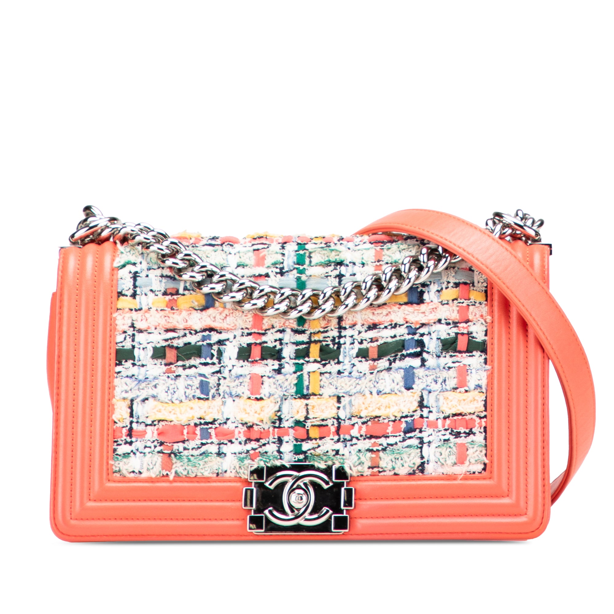 Chanel Small Tweed and Lambskin Boy Flap - image 1