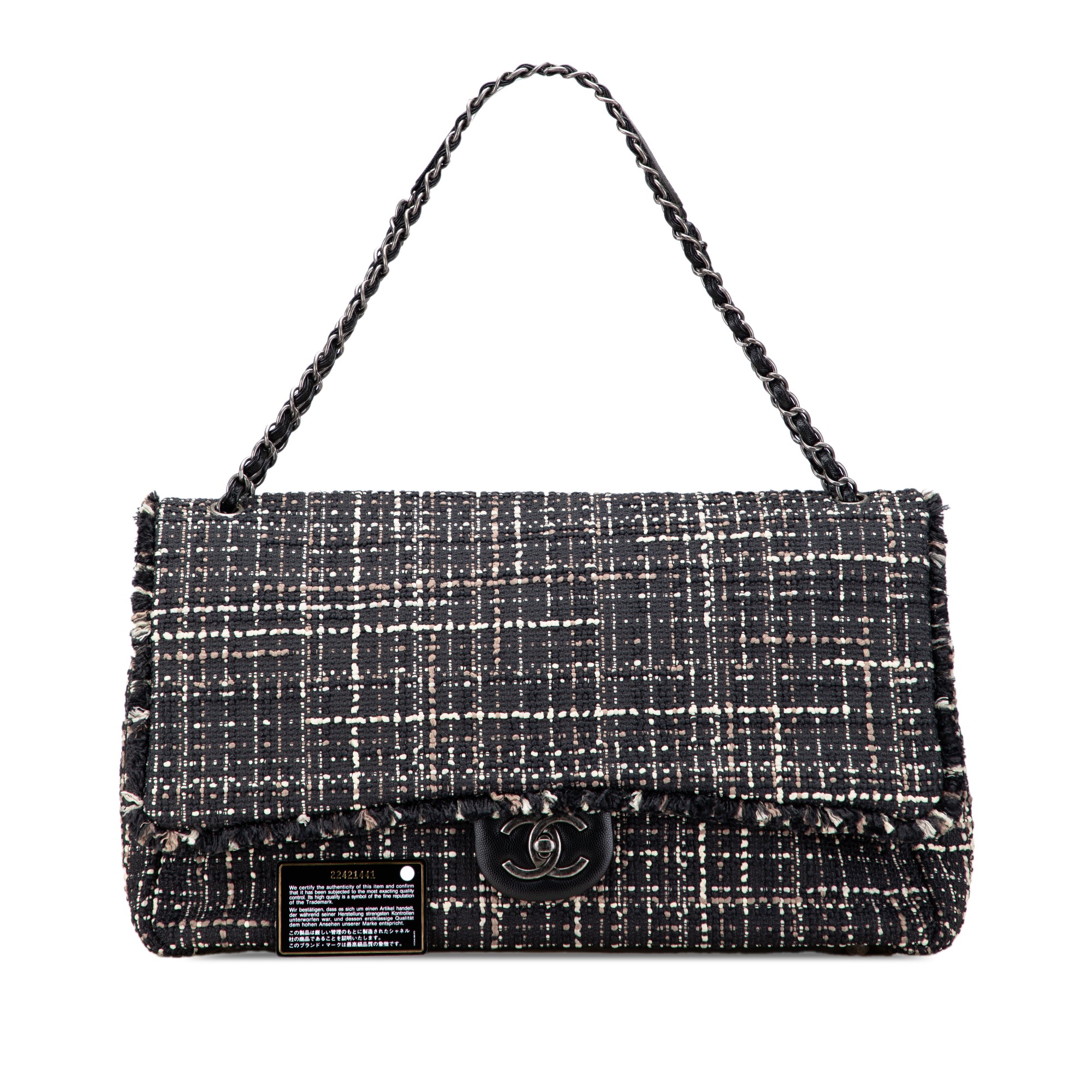 Chanel XXL CC Tweed Single Flap - image 11