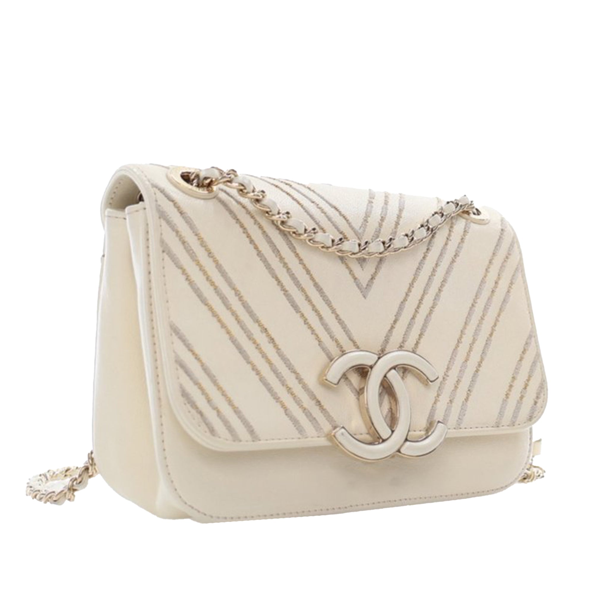 Chanel Small CC Chevron Sheepskin Subtle Flap - image 2