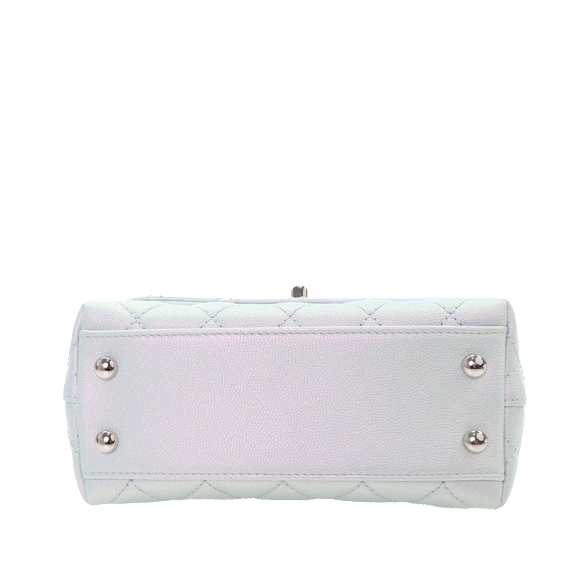 Chanel Extra Mini Iridescent Caviar Rainbow CC Coco Top Handle Bag - image 3