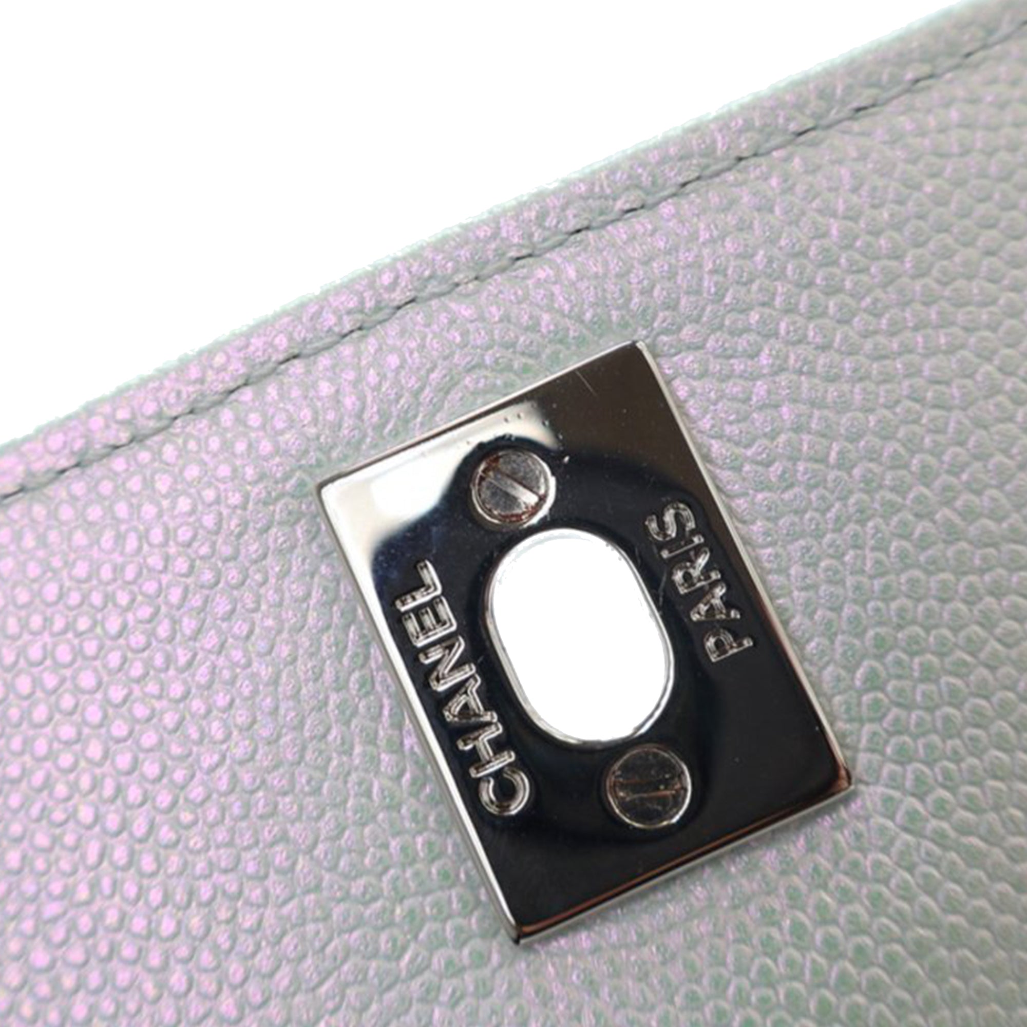 Chanel Extra Mini Iridescent Caviar Rainbow CC Coco Top Handle Bag - image 5