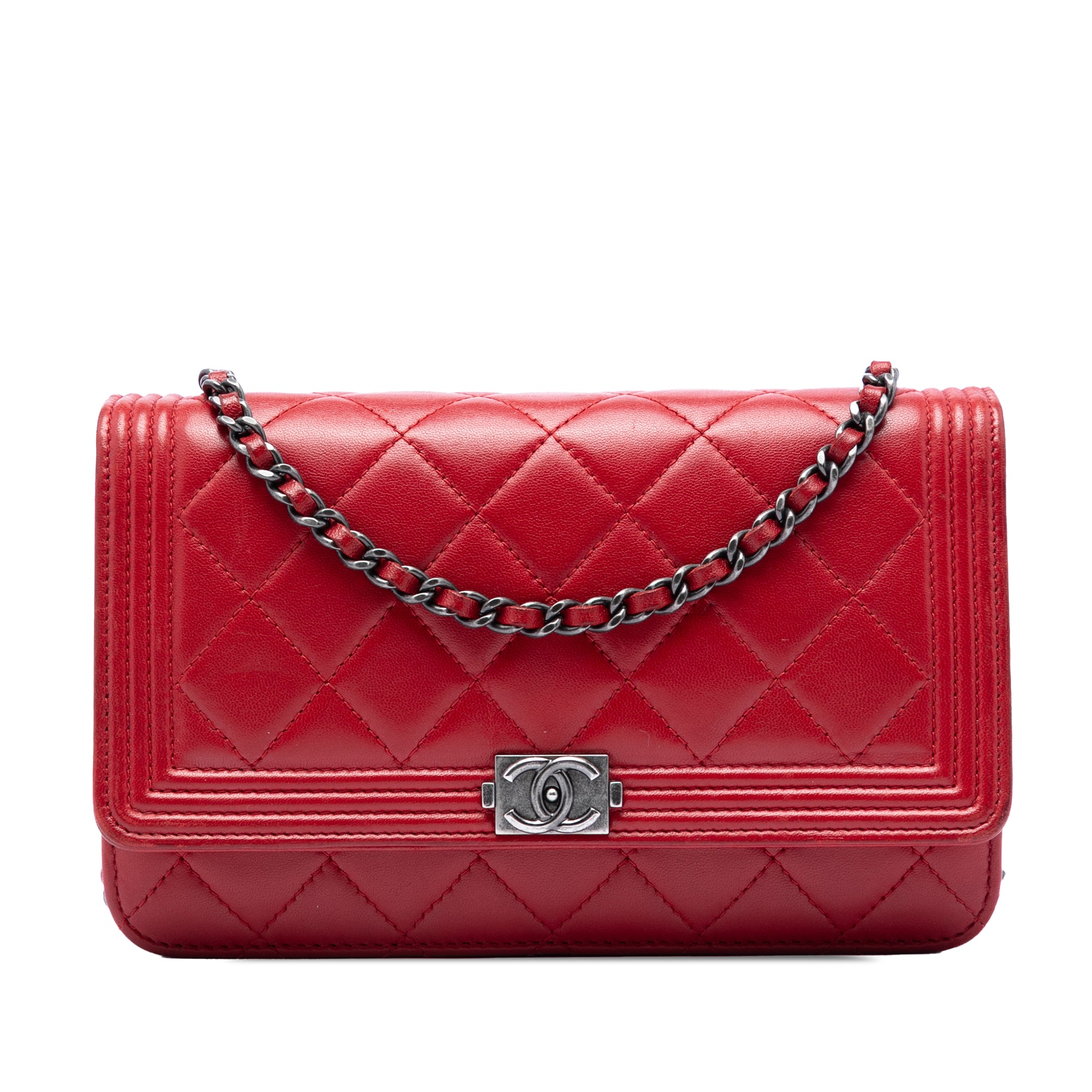 Chanel Quilted Lambskin Boy Wallet On Chain - image 1