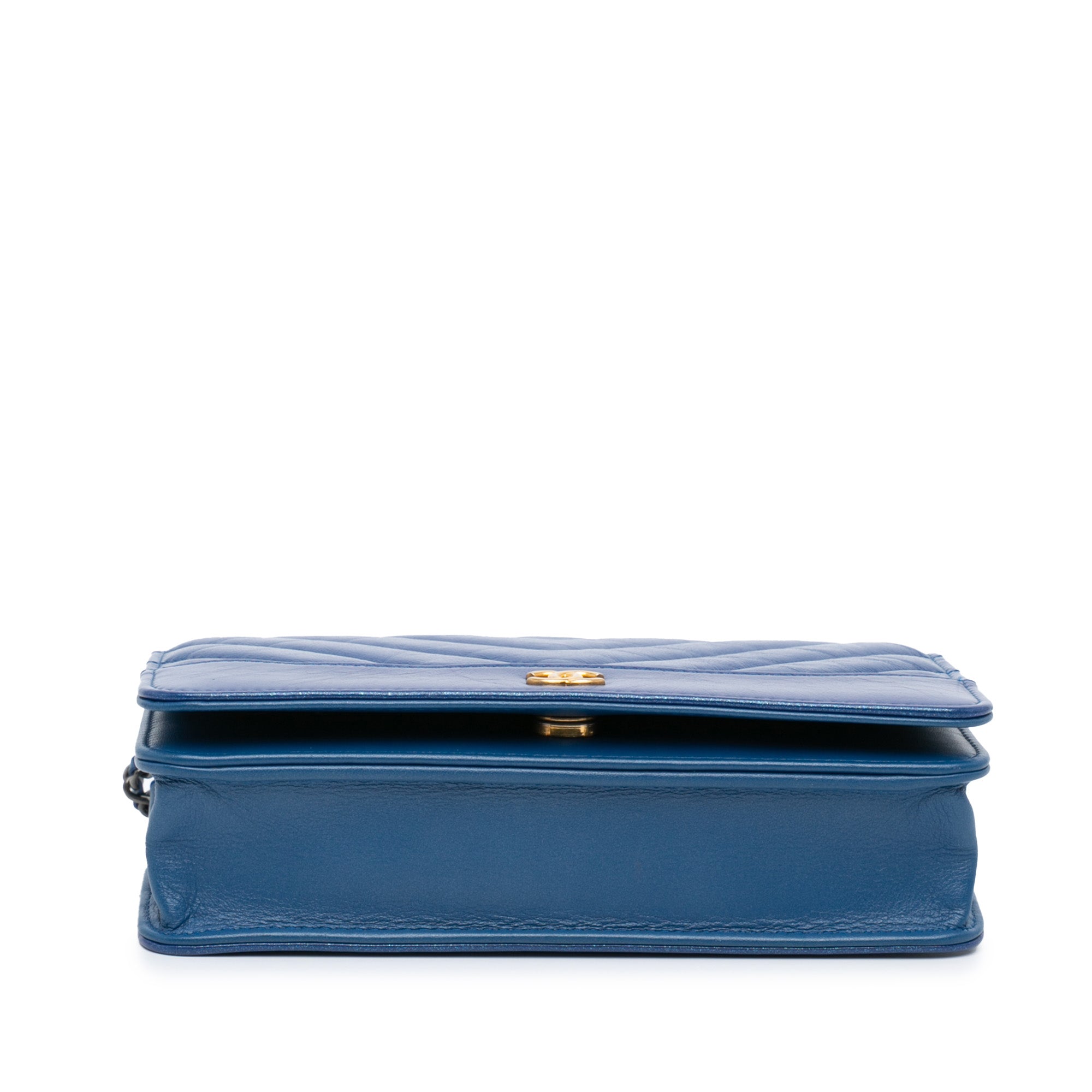 Chanel Chevron Aged Metallic Calfskin Gabrielle Wallet On Chain - image 3