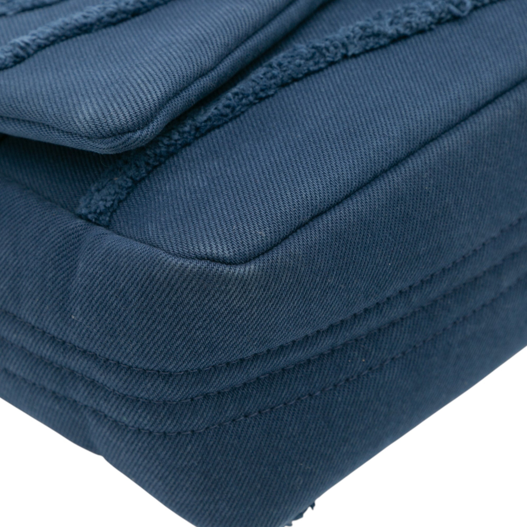 Chanel Jumbo Chevron Denim Fringe Coco Flap - image 7