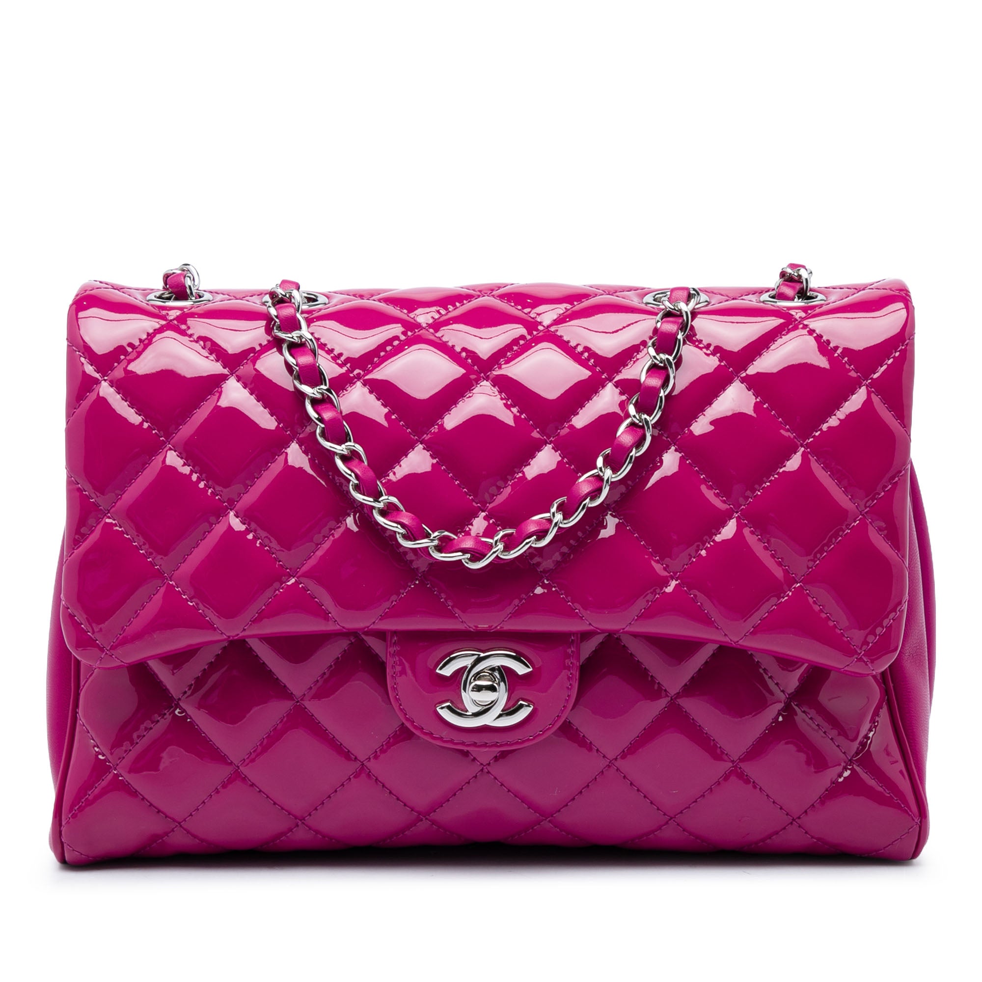 Chanel Large CC Quilted Patent Double Compartment Flap - image 1
