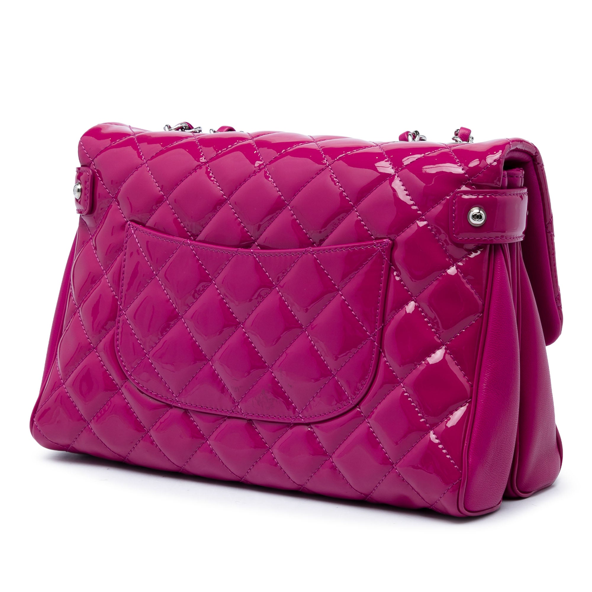 Chanel Large CC Quilted Patent Double Compartment Flap - image 2