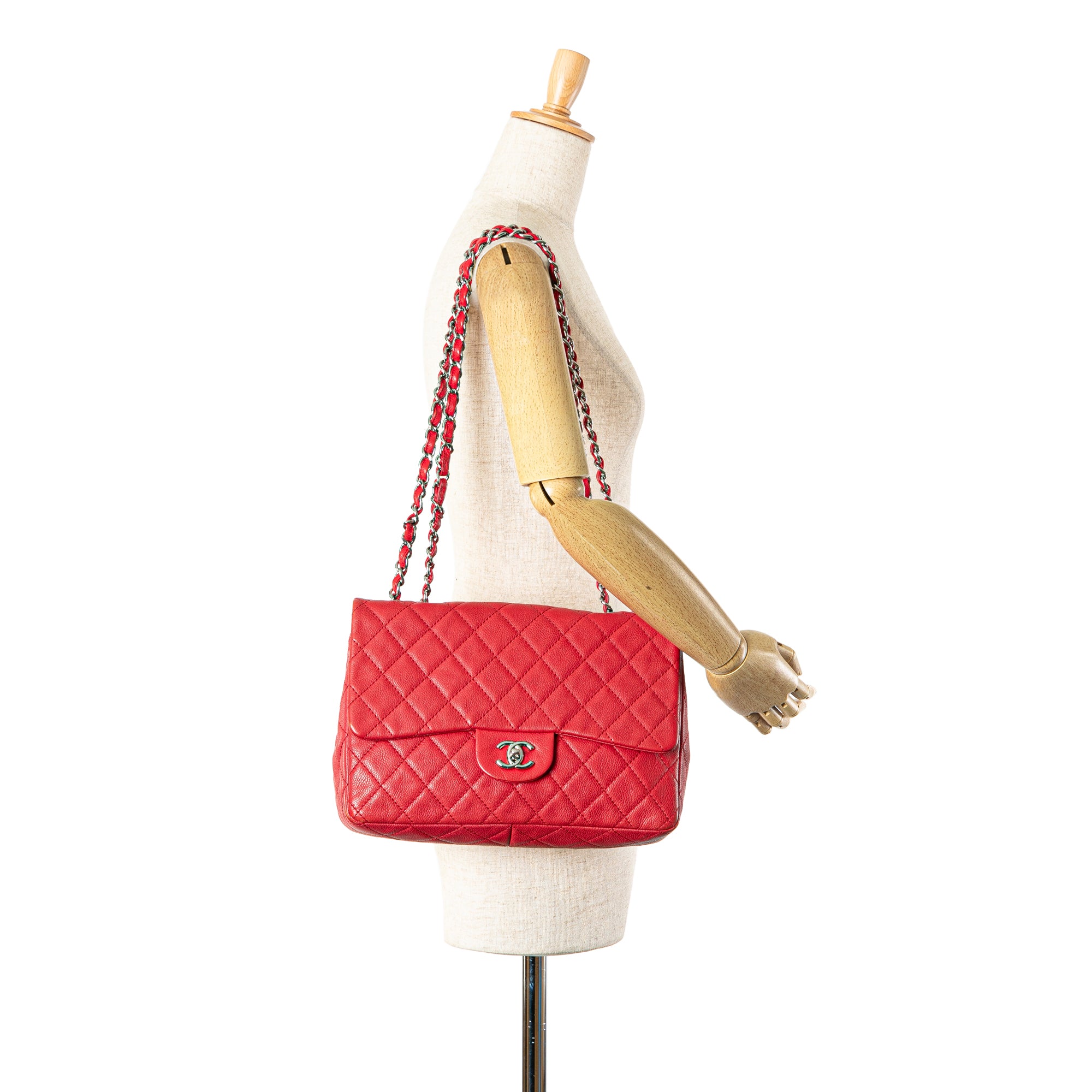 Chanel Jumbo Classic Caviar Single Flap - image 8
